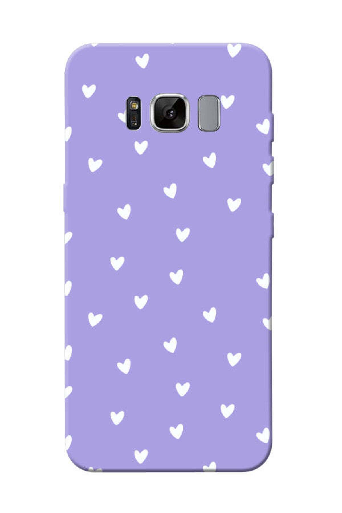 frondcase Samsung S8 Plus Küçük Kalpler Lila Telefon Kılıfı
