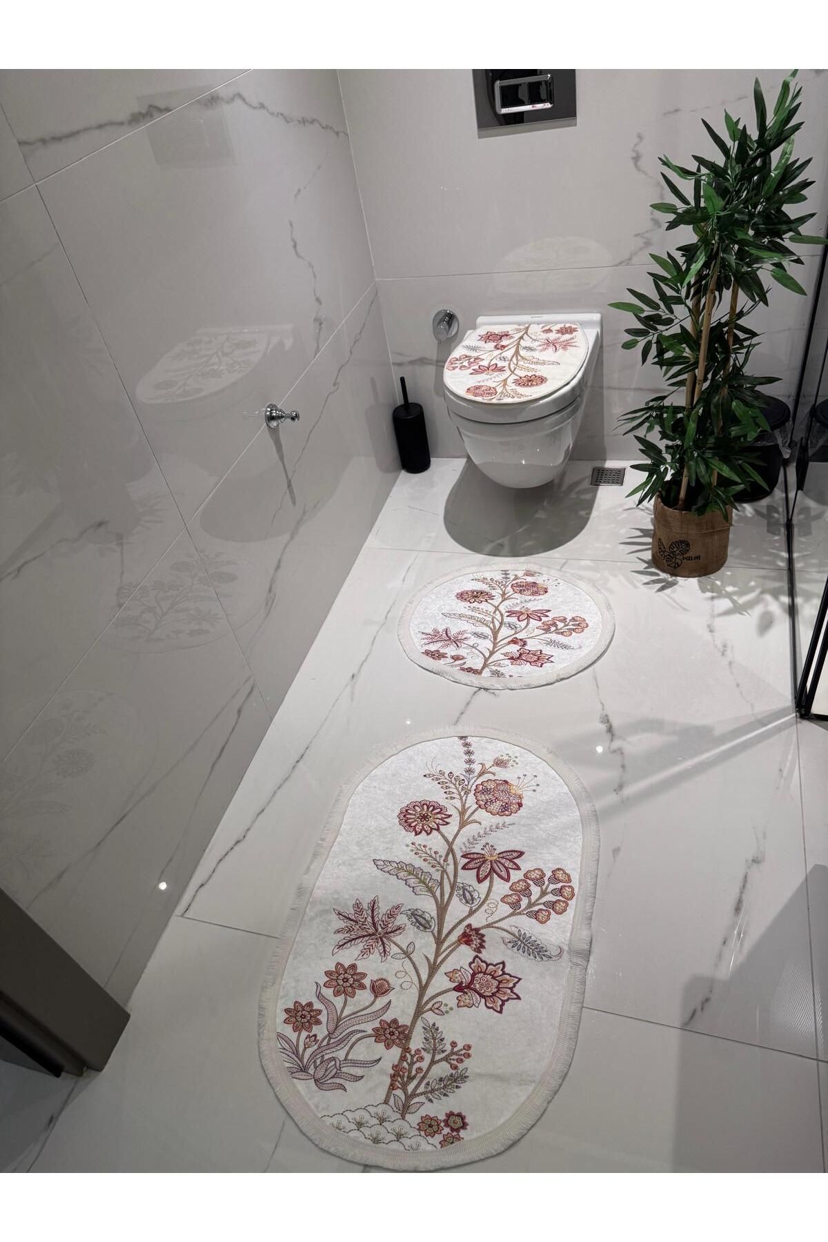 d'niss home touch of nature in your home D'NISS 3 Parça Banyo Paspası