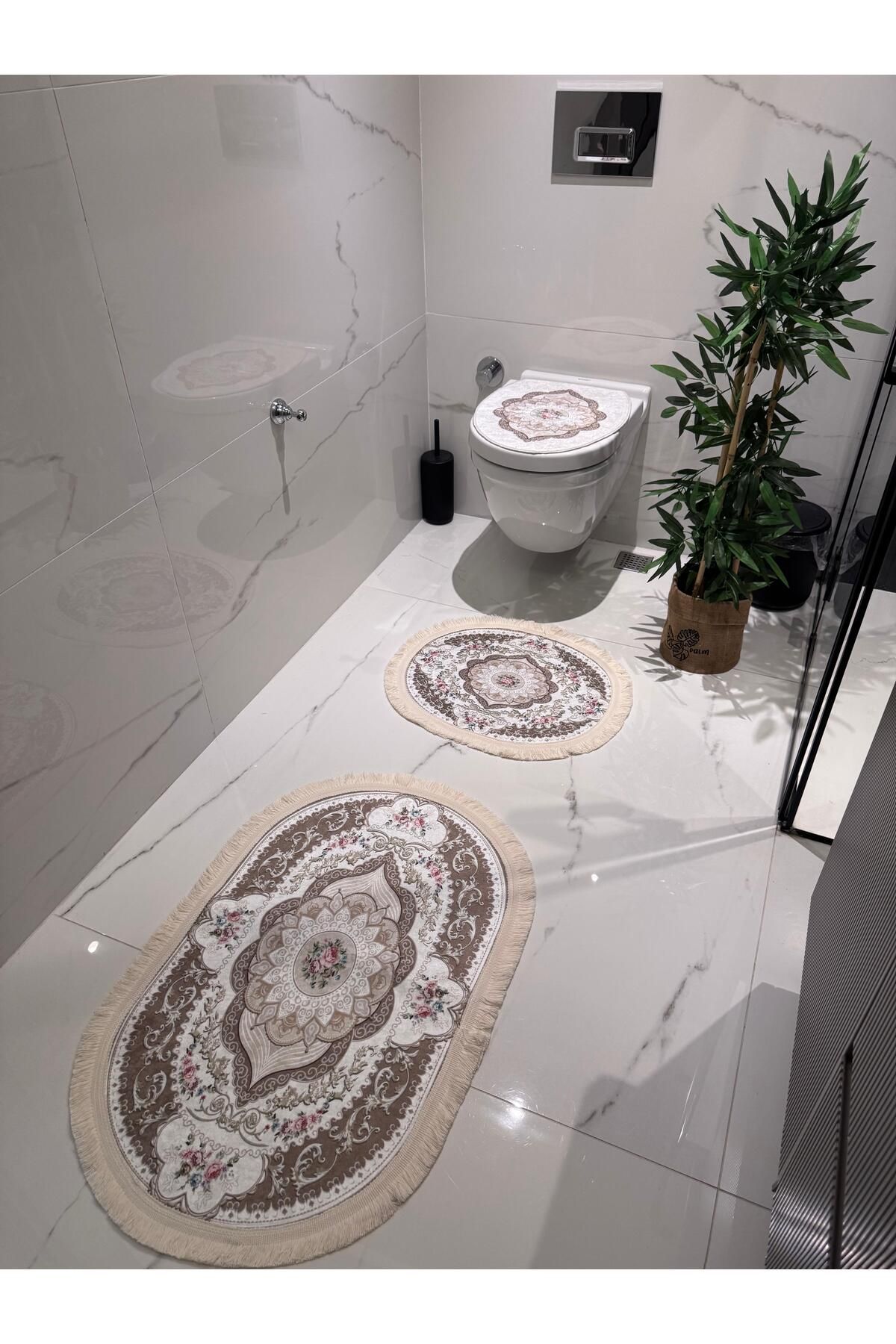 d'niss home touch of nature in your home D'NISS 3 Parça Banyo Paspası