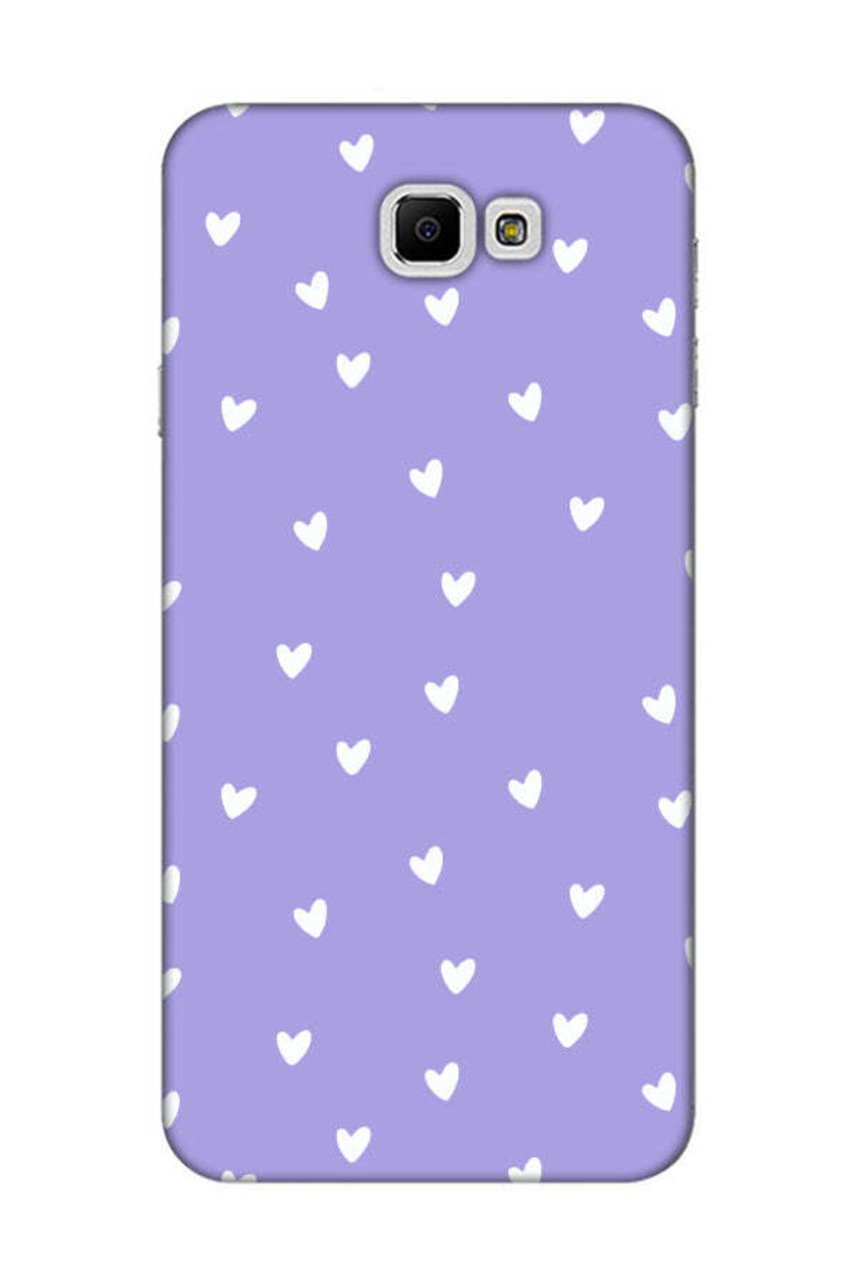 frondcase Samsung J7 Prime Küçük Kalpler Lila Telefon Kılıfı