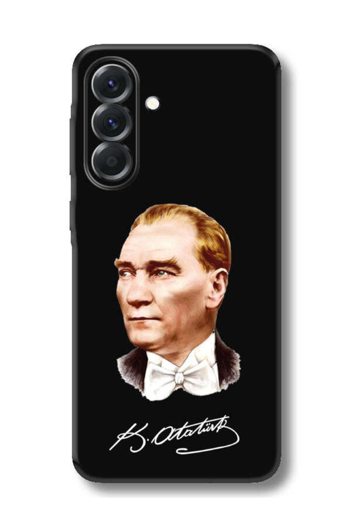 frondcase Samsung A26 Atatürk İmzalı Siyah Telefon Kılıfı
