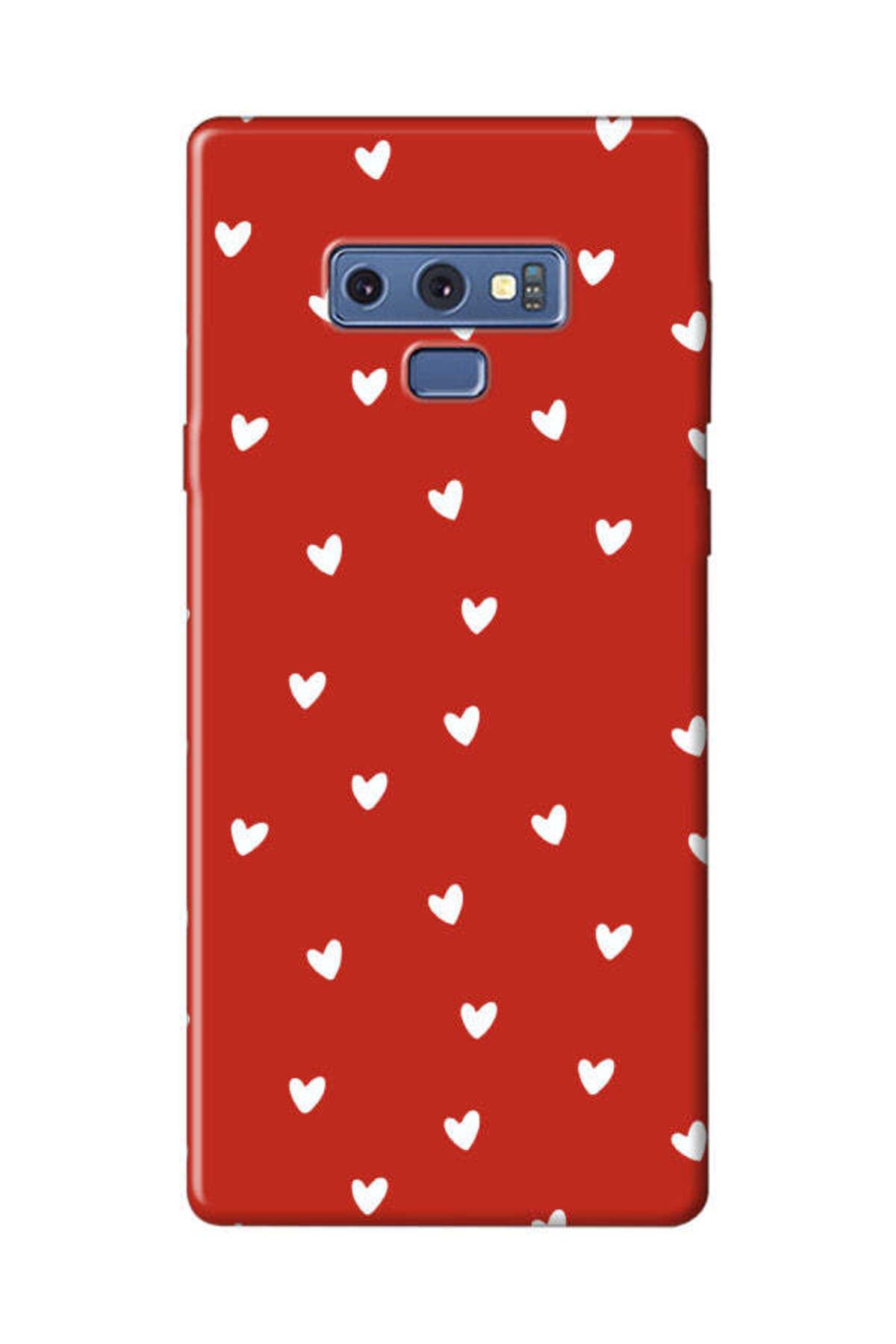frondcase Samsung Note 9 Küçük Kalpler Kırmızı Telefon Kılıfı