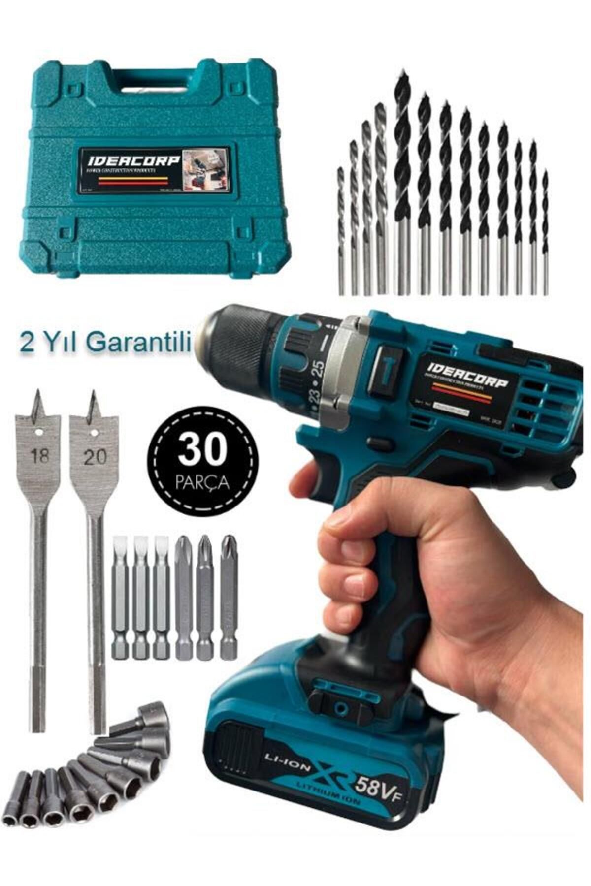 SerenityHaven Darbesiz Matkap Yedek Bataryalı Profesyonel Çelik Şanzuman Vidalama Delme Matkap 2 Yıl 46 Volt Yok