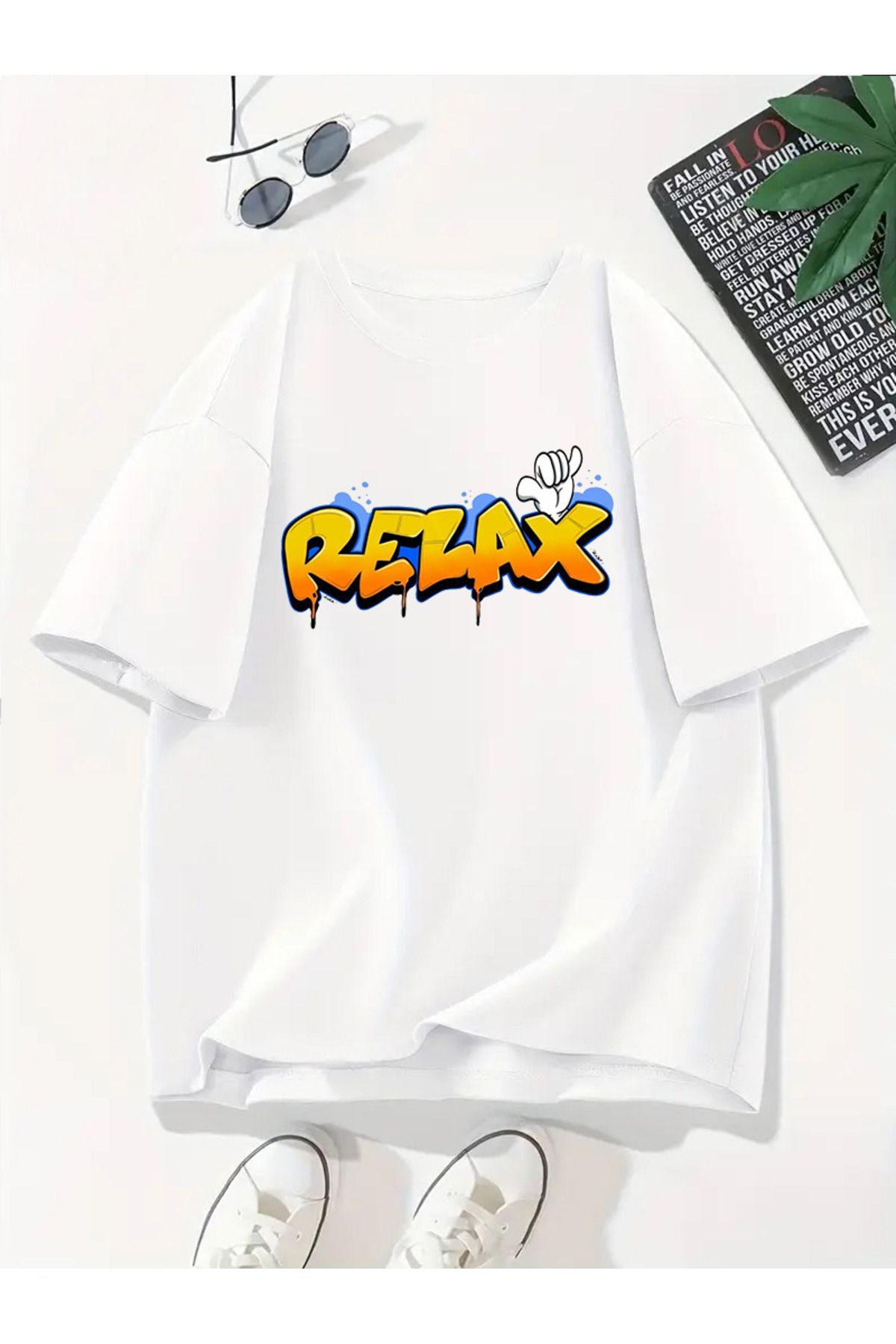 MODA Unisex Oversize Kalıp Relax Baskılı T-Shirt