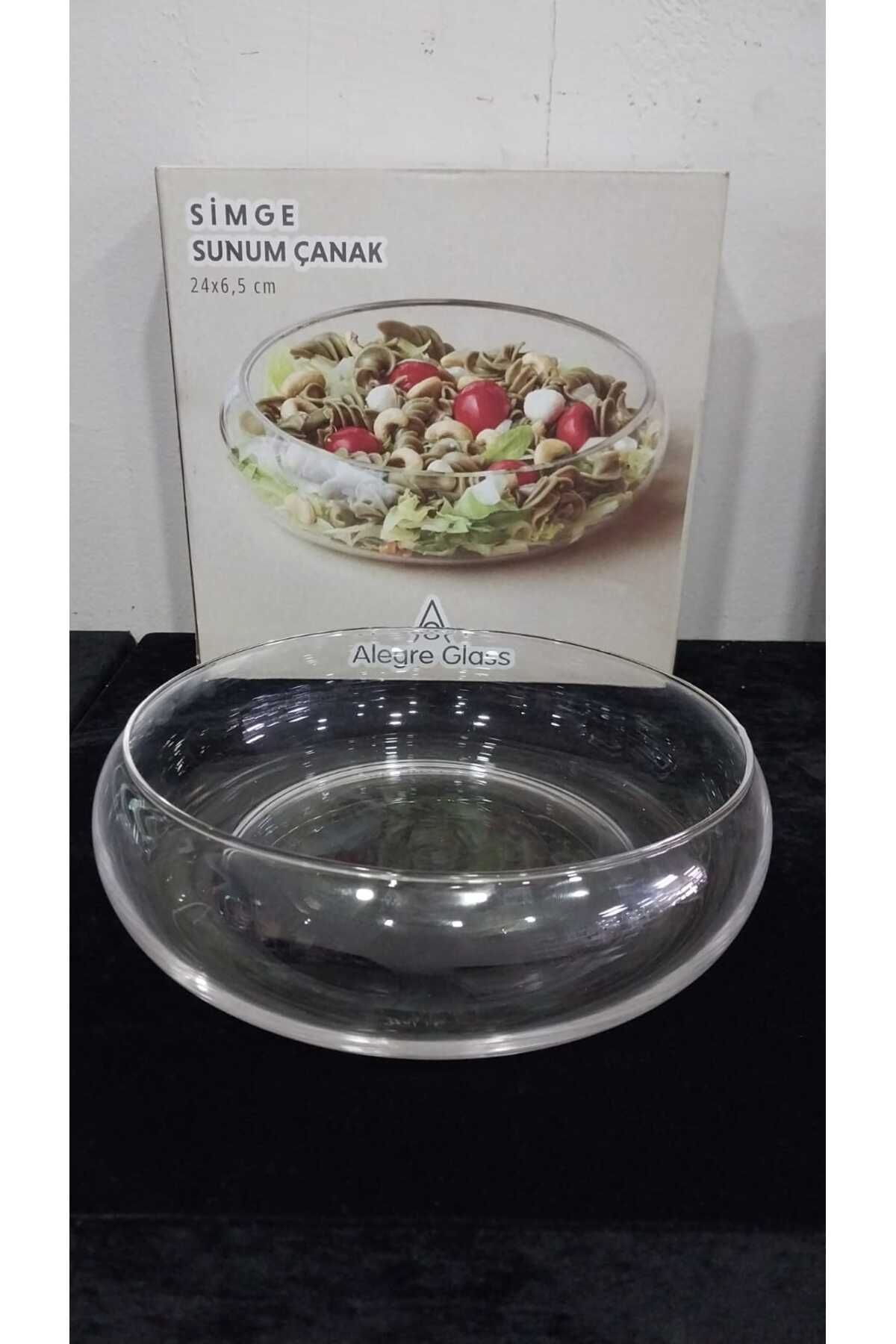 Loop Kördüğüm El Yapımı Büyük Boy Cam Salata Kasesi Sunum Kasesi 24cm