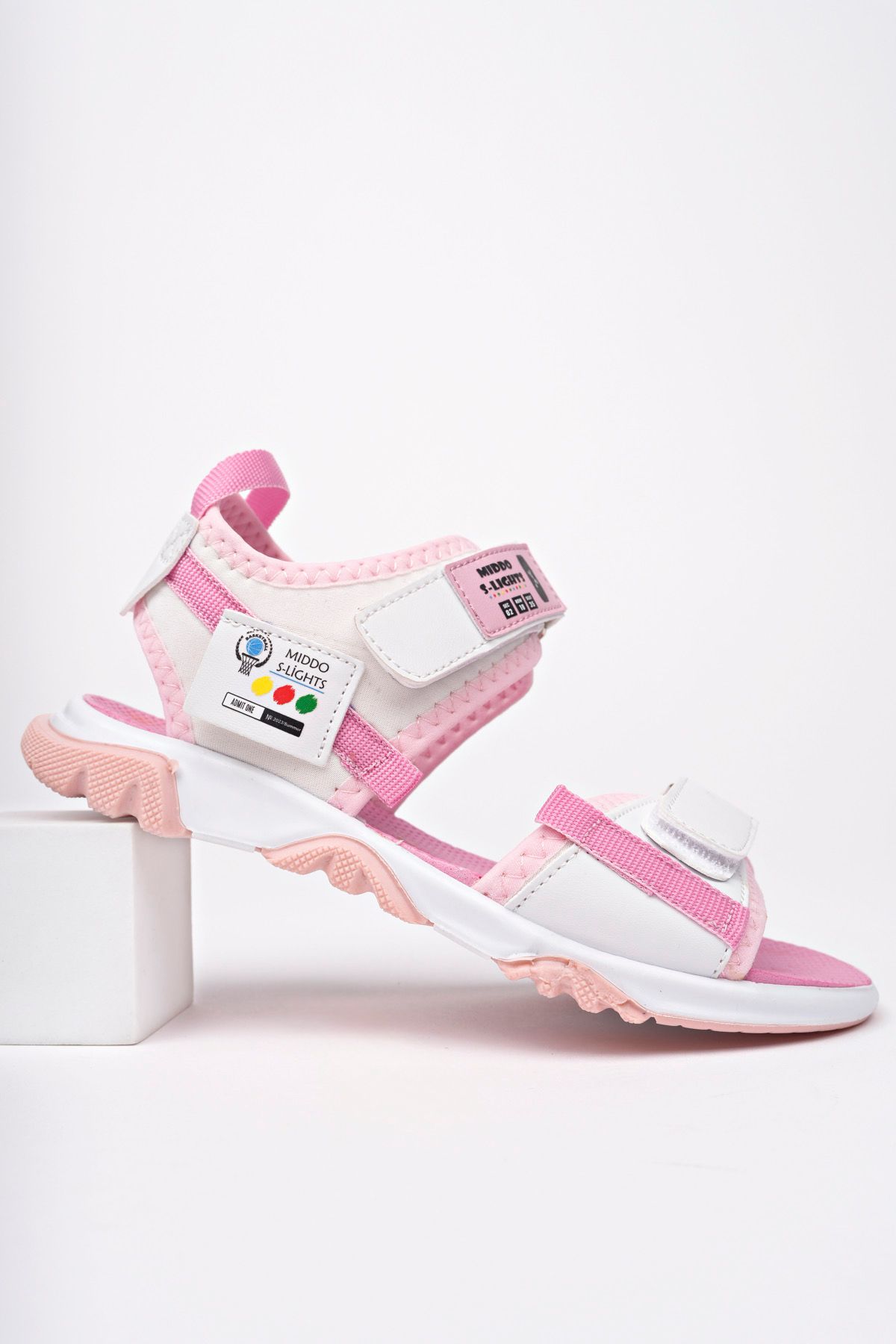 MİDDO Beyaz Pembe Çocuk Sandalet