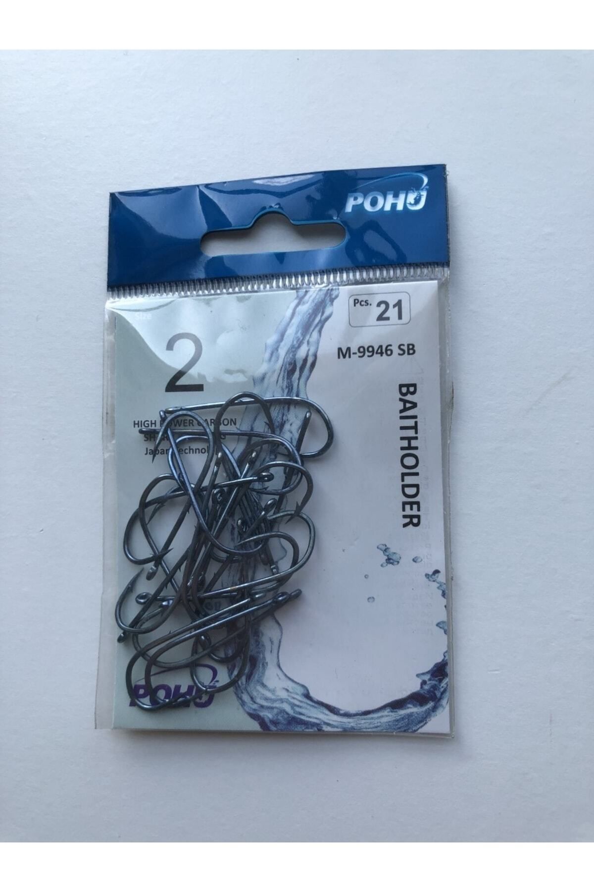 POHU Uzun Pala Delikli Sap 2 Numara 21'li Paket Parlak Mavi M-9946 Sb Baitholder Olta Iğnesi