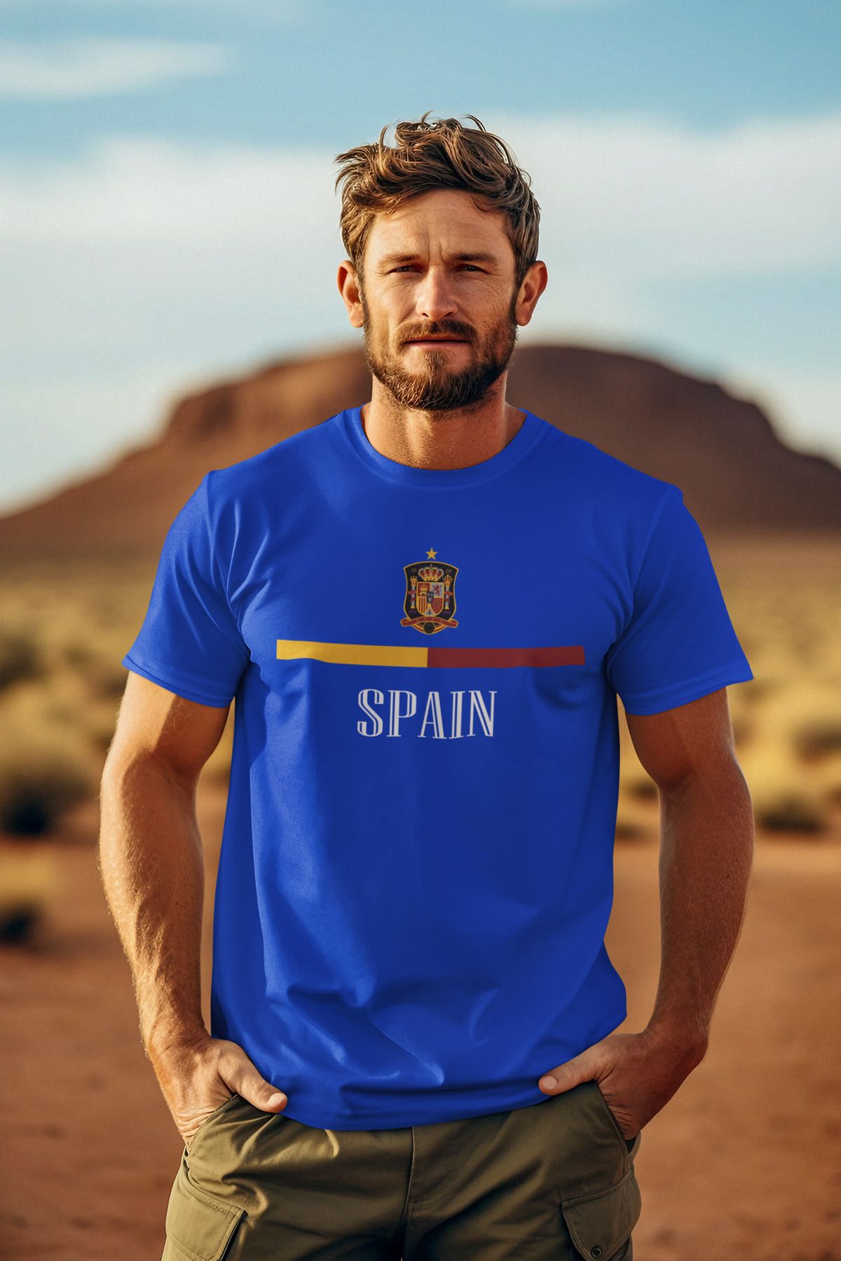 Biy Store İspanya milli takım forma baskılı spain unisex kısa kollu kadın erkek tişört t-shirt
