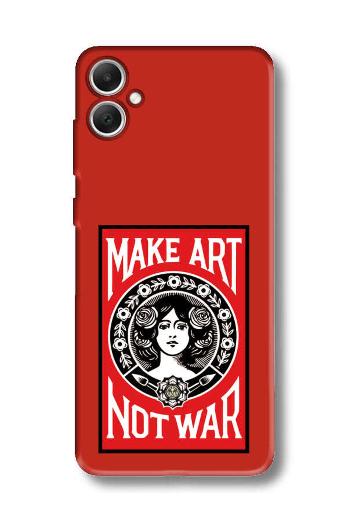 frondcase Samsung A05 Make Art Not War Kırmızı Telefon Kılıfı