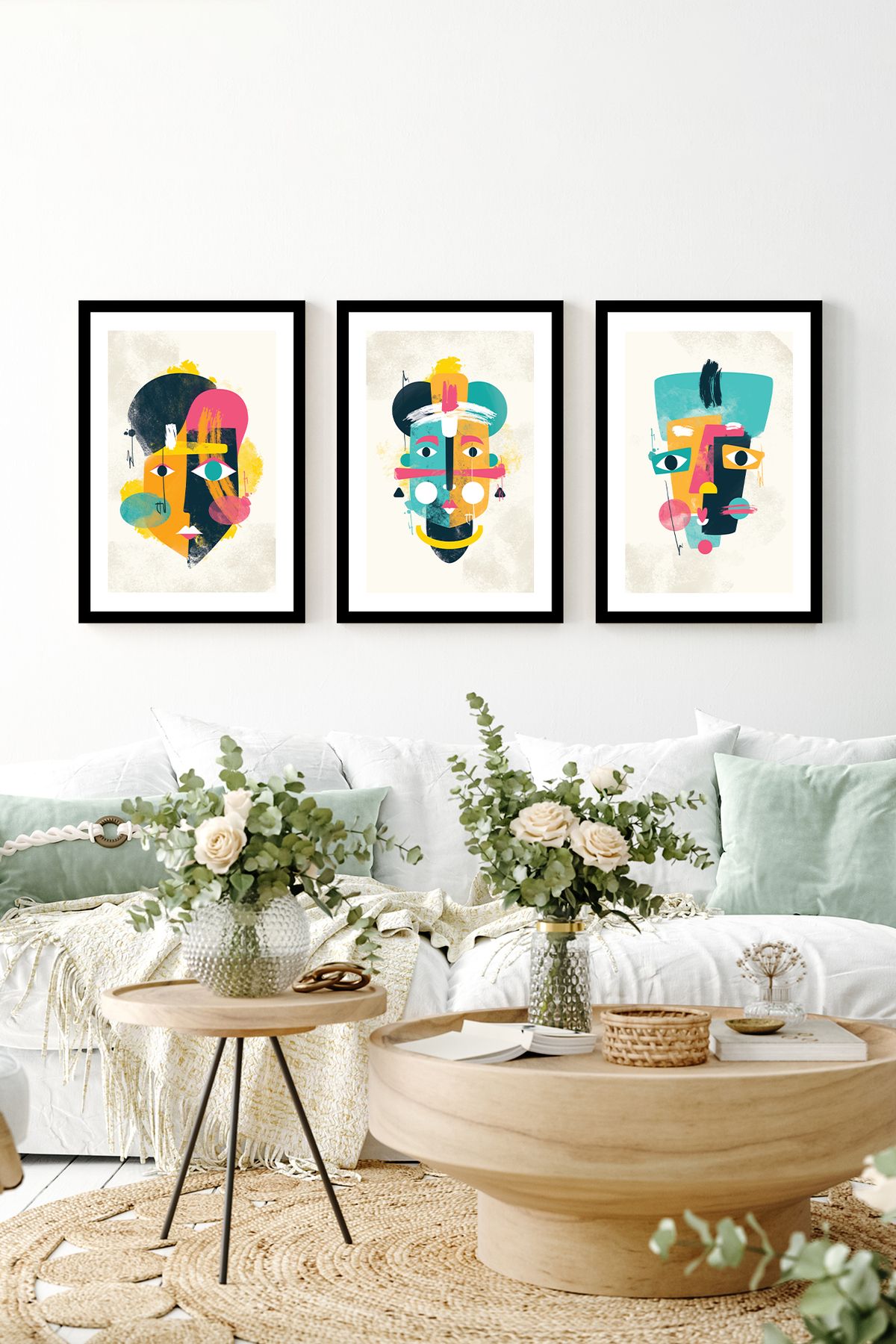 artflow 3 Parça Çerçeve Görünümlü Mdf Tablo Seti