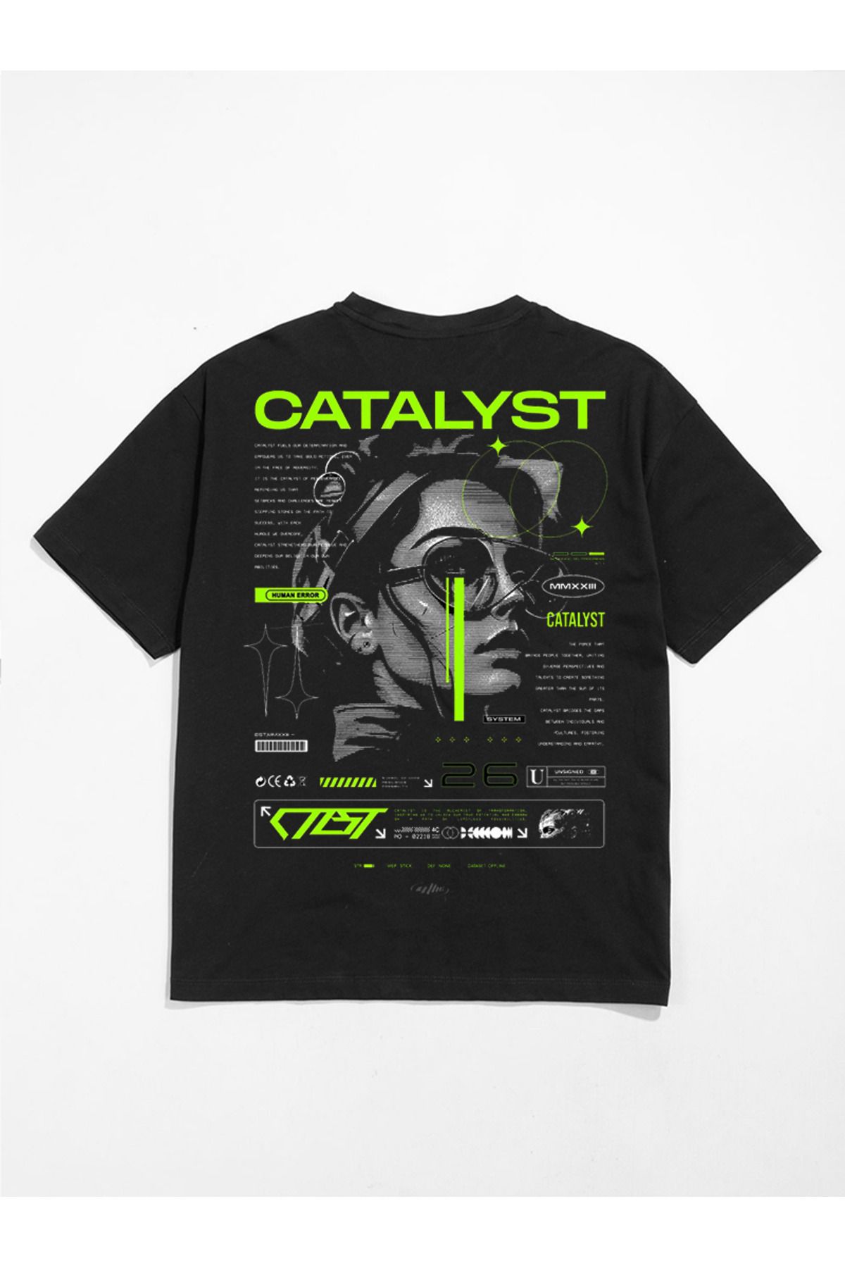MODA Unisex Oversize Kalıp Catalyst Baskılı T-Shirt