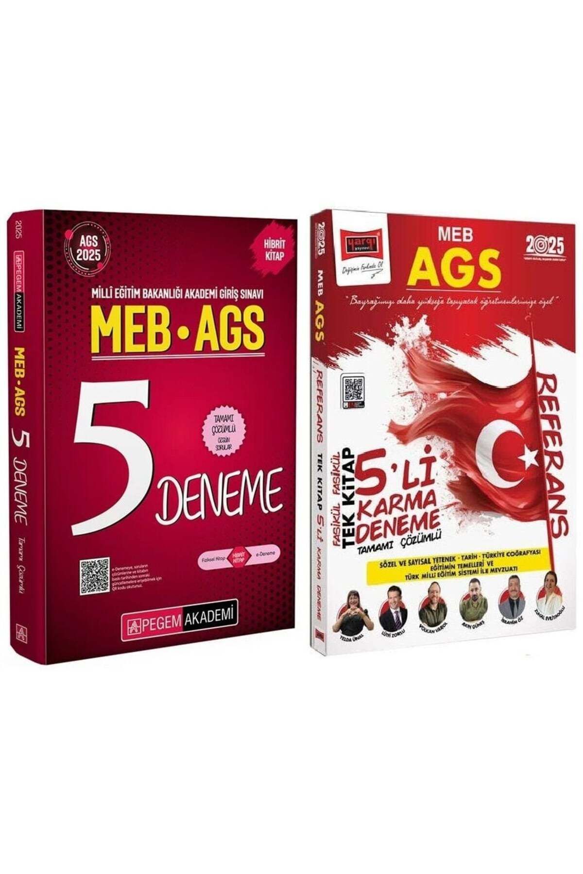 Garantör Akademi Pegem + Yargı 2025 Bas. MEB-AGS Tüm Dersler 5+5 Deneme 2 li Set