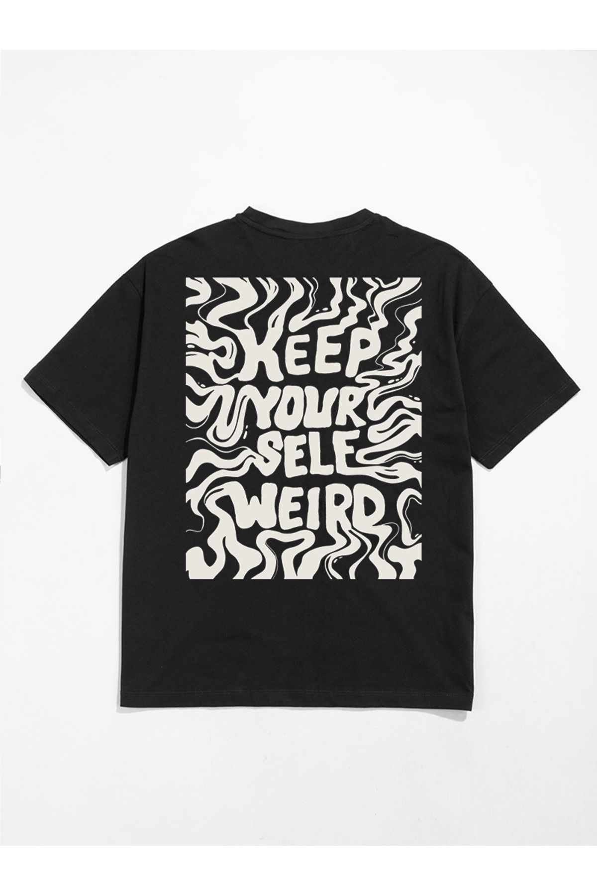 MODA Unisex Oversize Kalıp Keep Your Self Baskılı T-Shirt