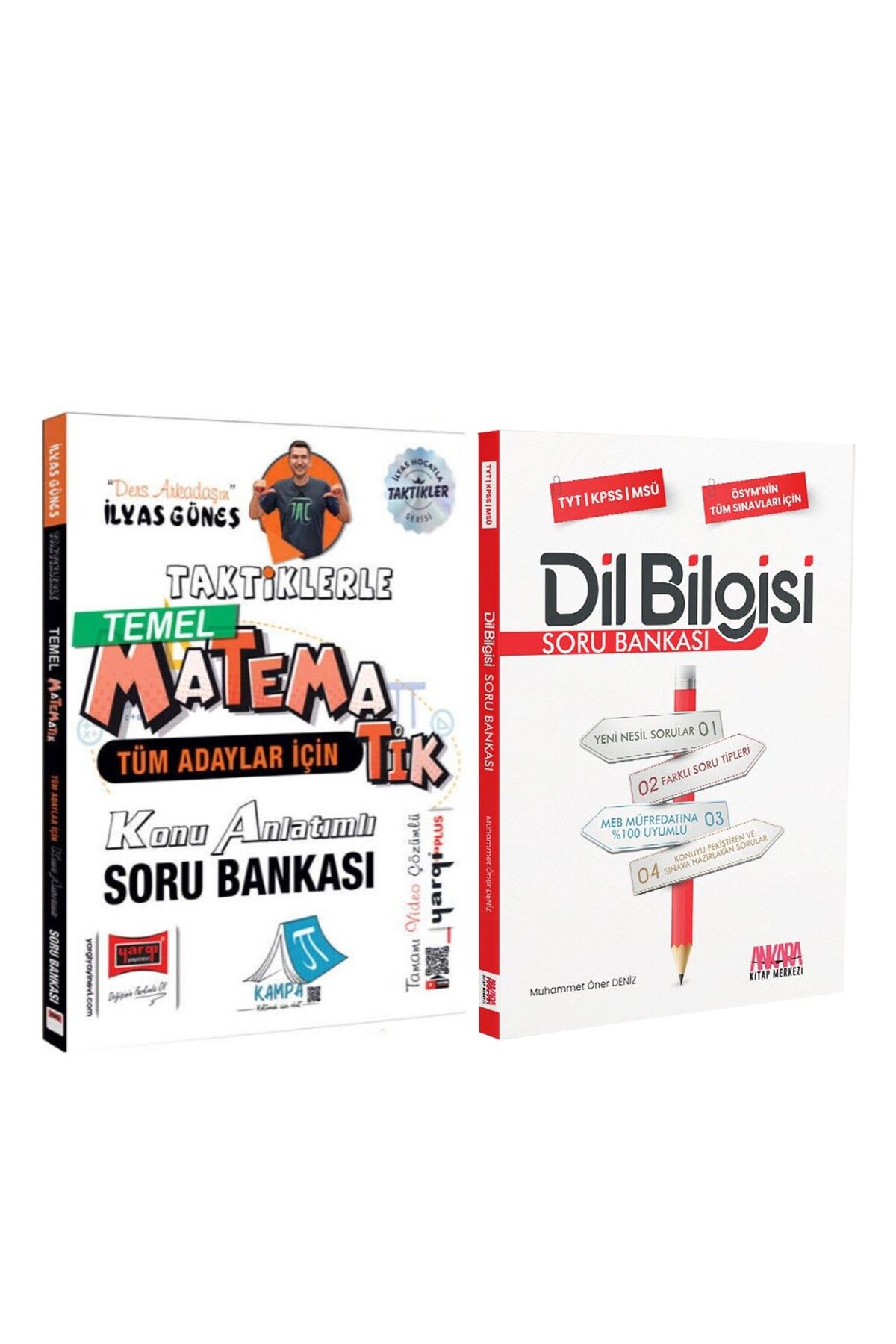 Ankara Kitap Merkezi Yargı Tüm Adaylar İçin Taktiklerle Temel Matematik ve AKM Dil Bilgisi Soru Bankası Seti 2 Kitap