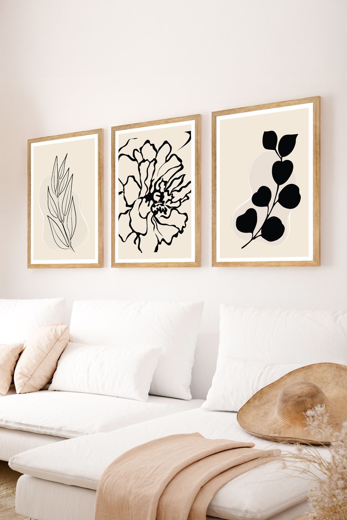 artflow 3 Parça Çerçeve Görünümlü Mdf Tablo Seti