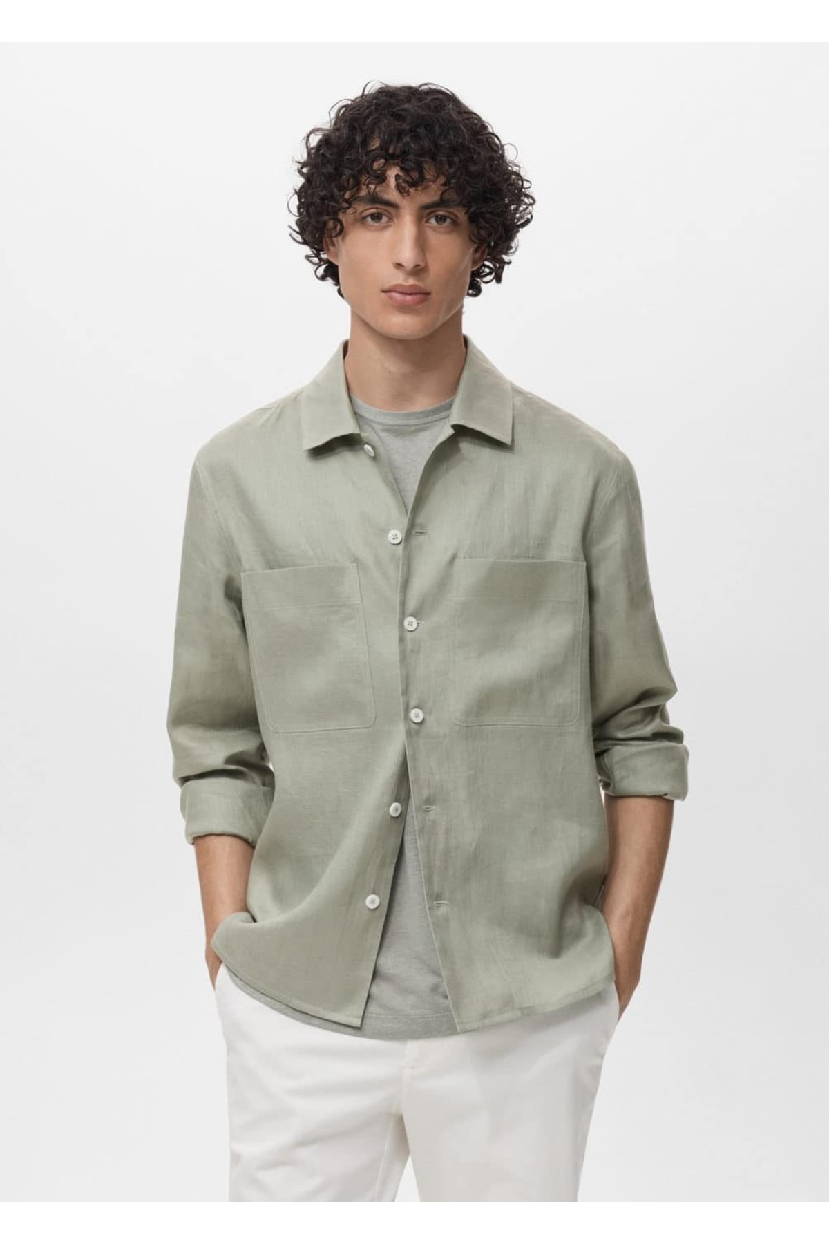 %100 hafif keten gömlek ceket