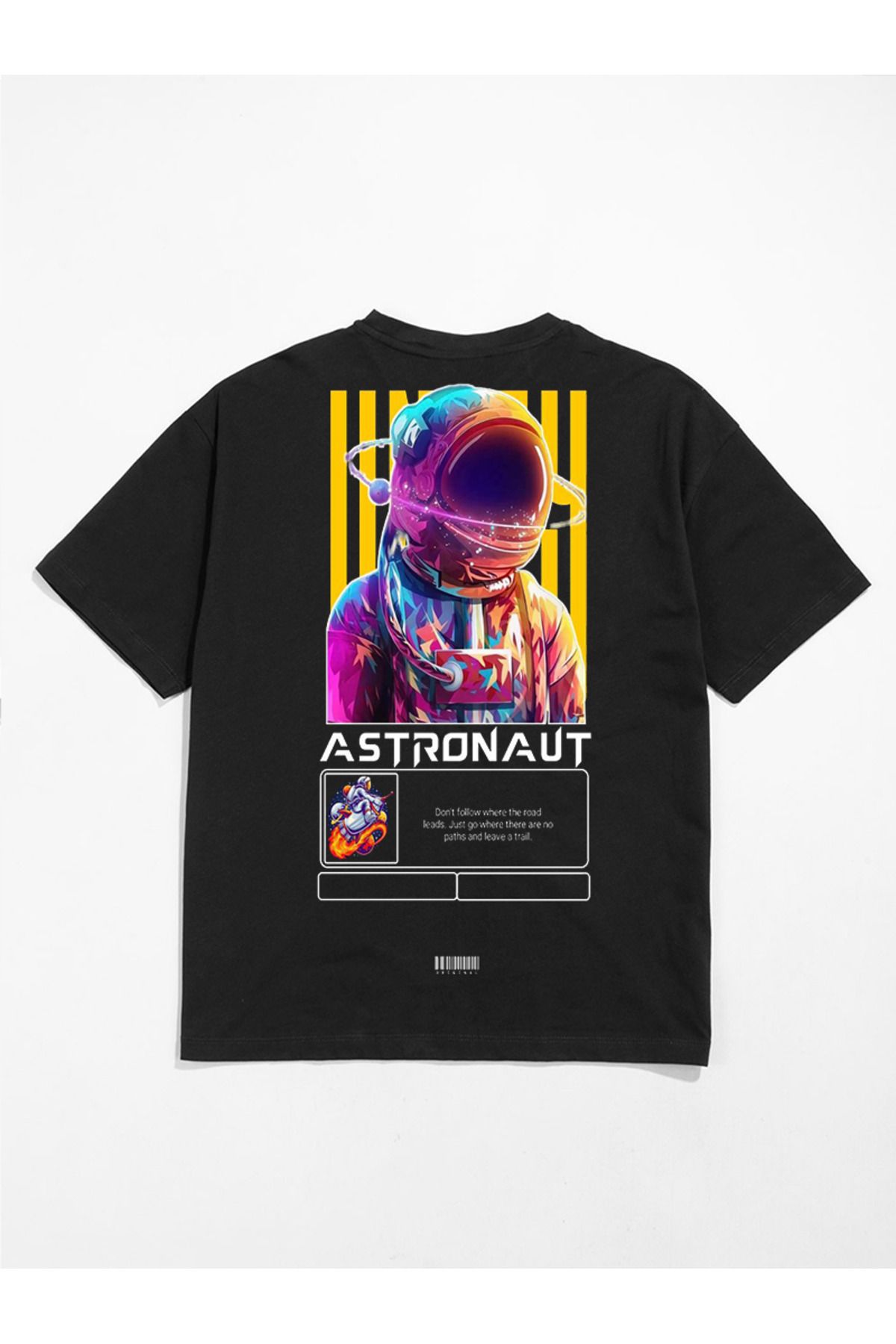MODA Unisex Oversize Kalıp Astronaut Baskılı T-Shirt