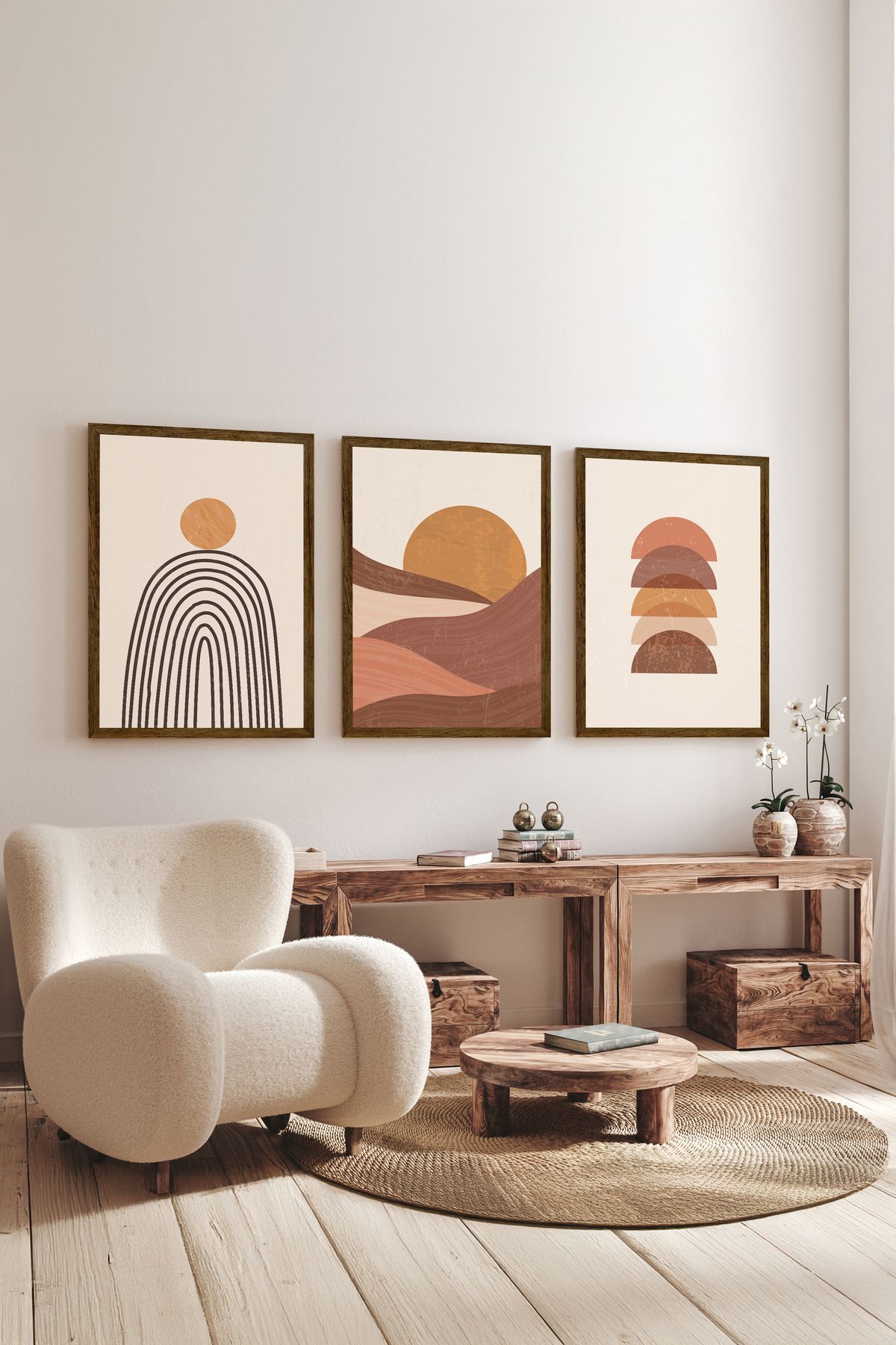 artflow 3 Parça Çerçeve Görünümlü Mdf Tablo Seti