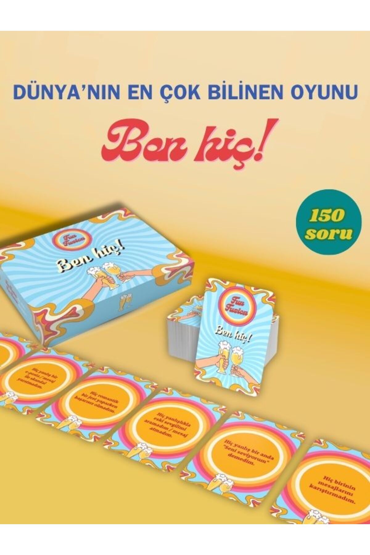 CHERIO Fun Fusion Ben Hiç I've Never Parti İçki Oyunu 150 soru