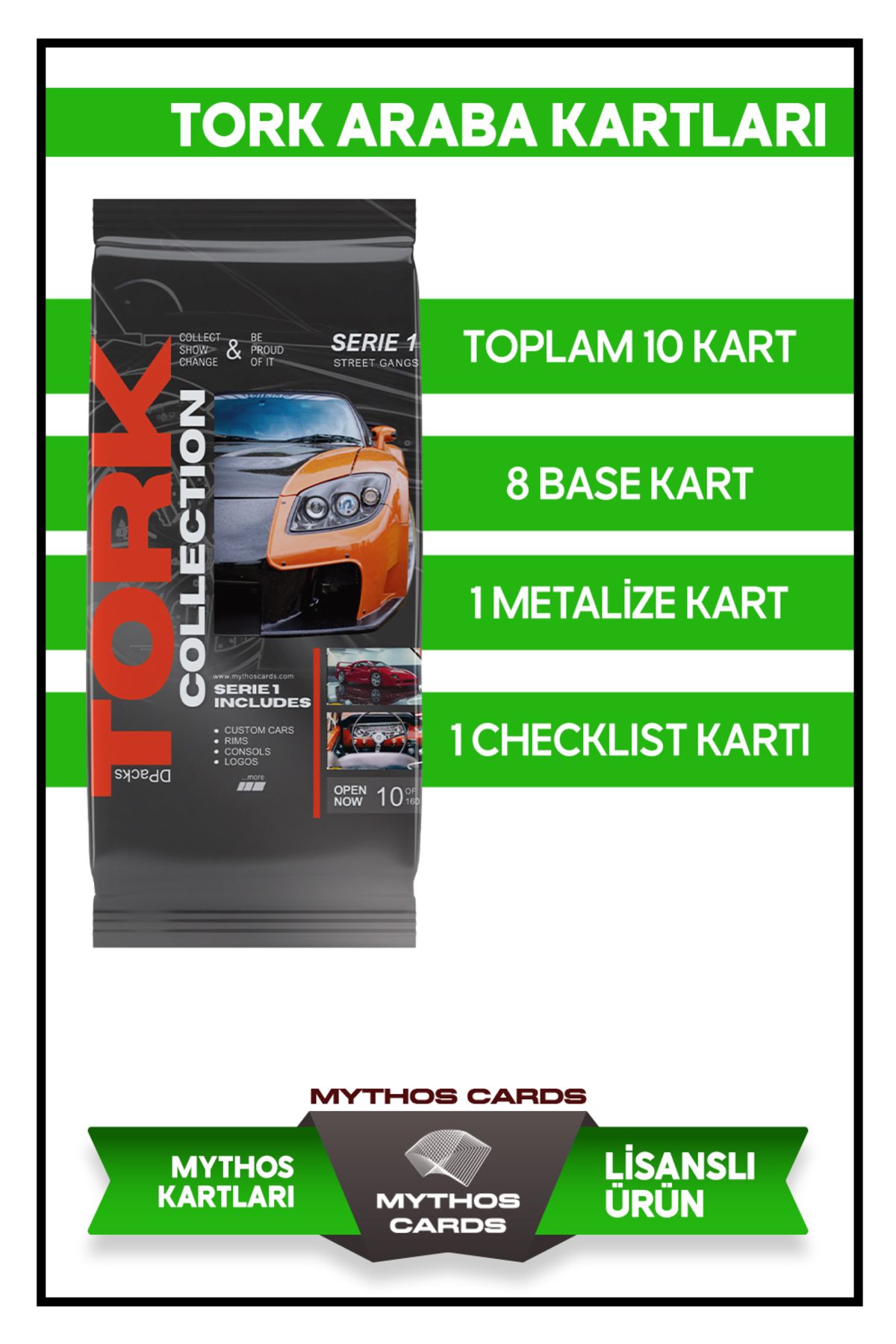 Mythos Cards Tork Collection Card - Koleksiyonluk Araba Kartı - Paket