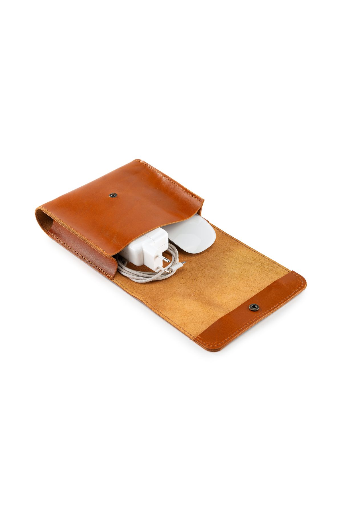 LWA Leather Deri El Yapımı MacBook & iPad Şarj Kılıfı | Laptop ve Tablet Aksesuarları için Kablo Çantası