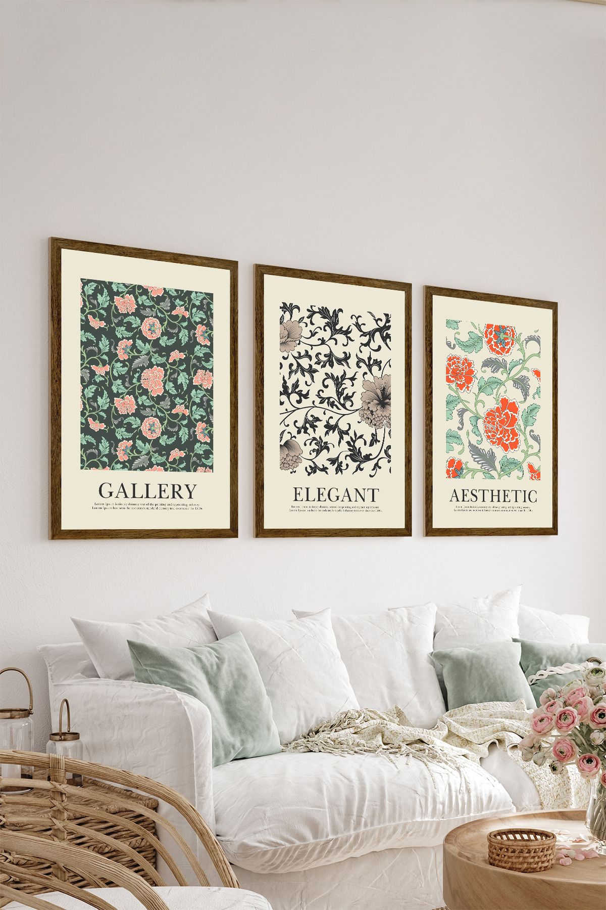artflow 3 Parça Çerçeve Görünümlü Mdf Tablo Seti