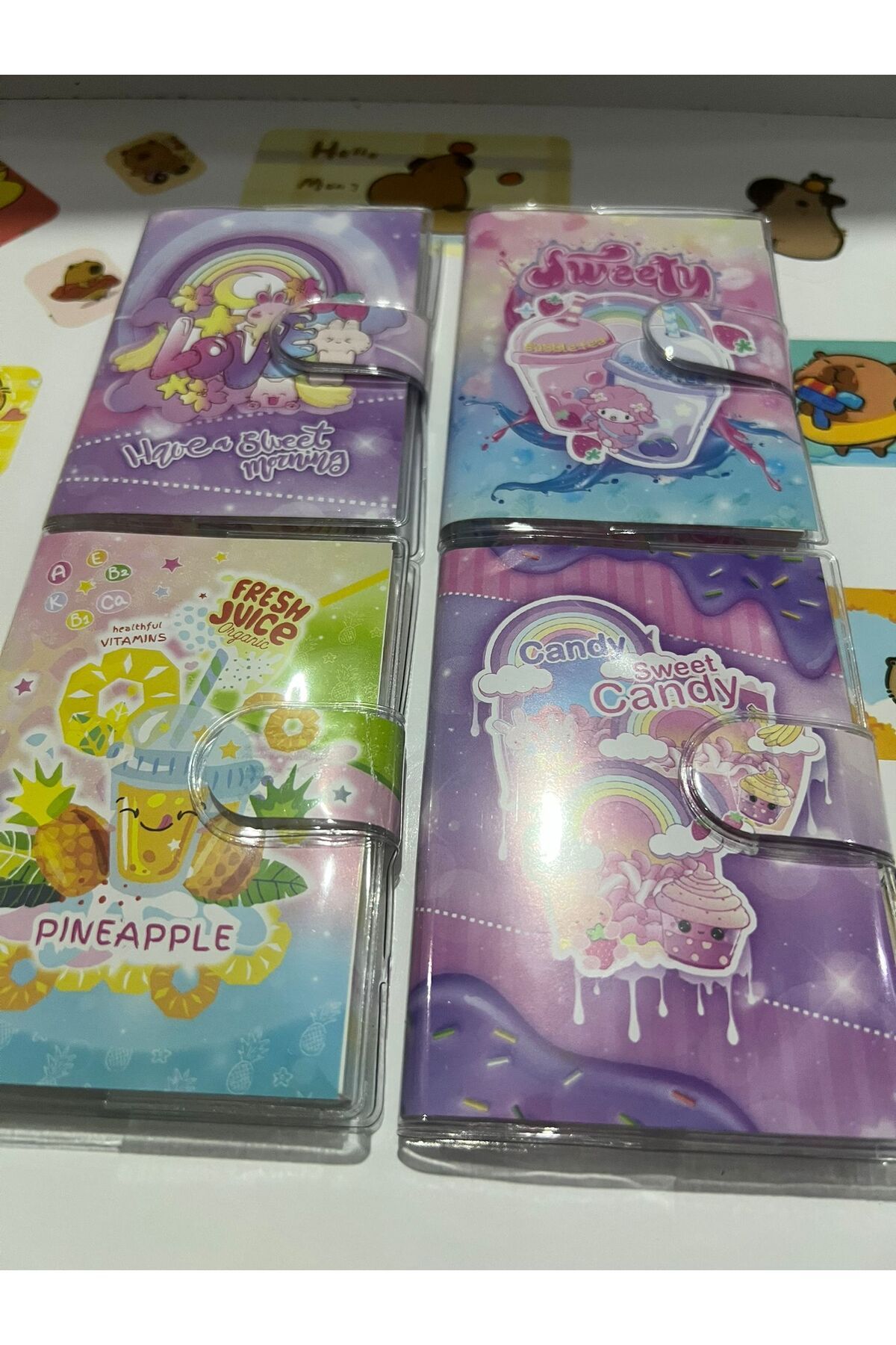 demirosa 4 Adet Sevimli Dondurma&İçecek Mini Not Defteri – Okul ve Günlük Kullanım için