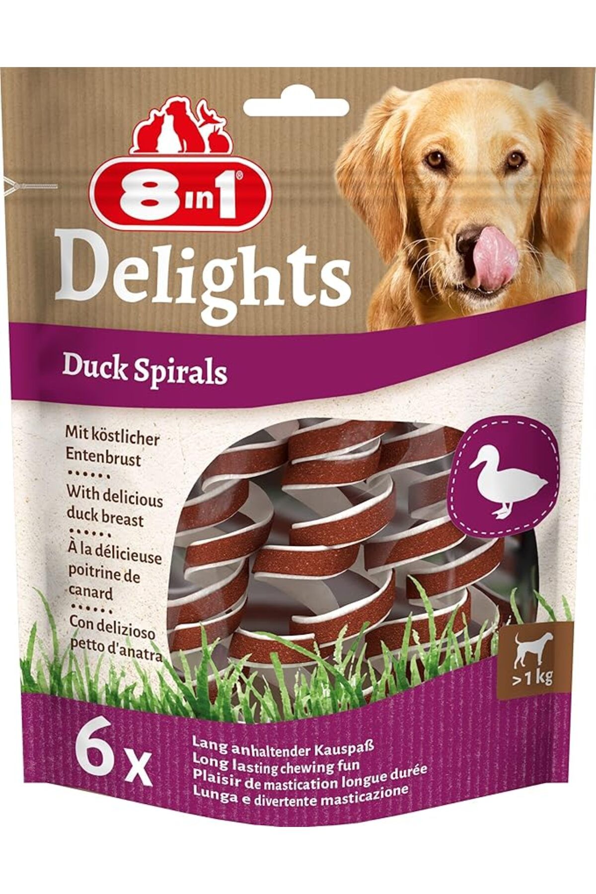 8in1 Smart Delights Ördekli Burgulu Köpek Ödülü 85gr