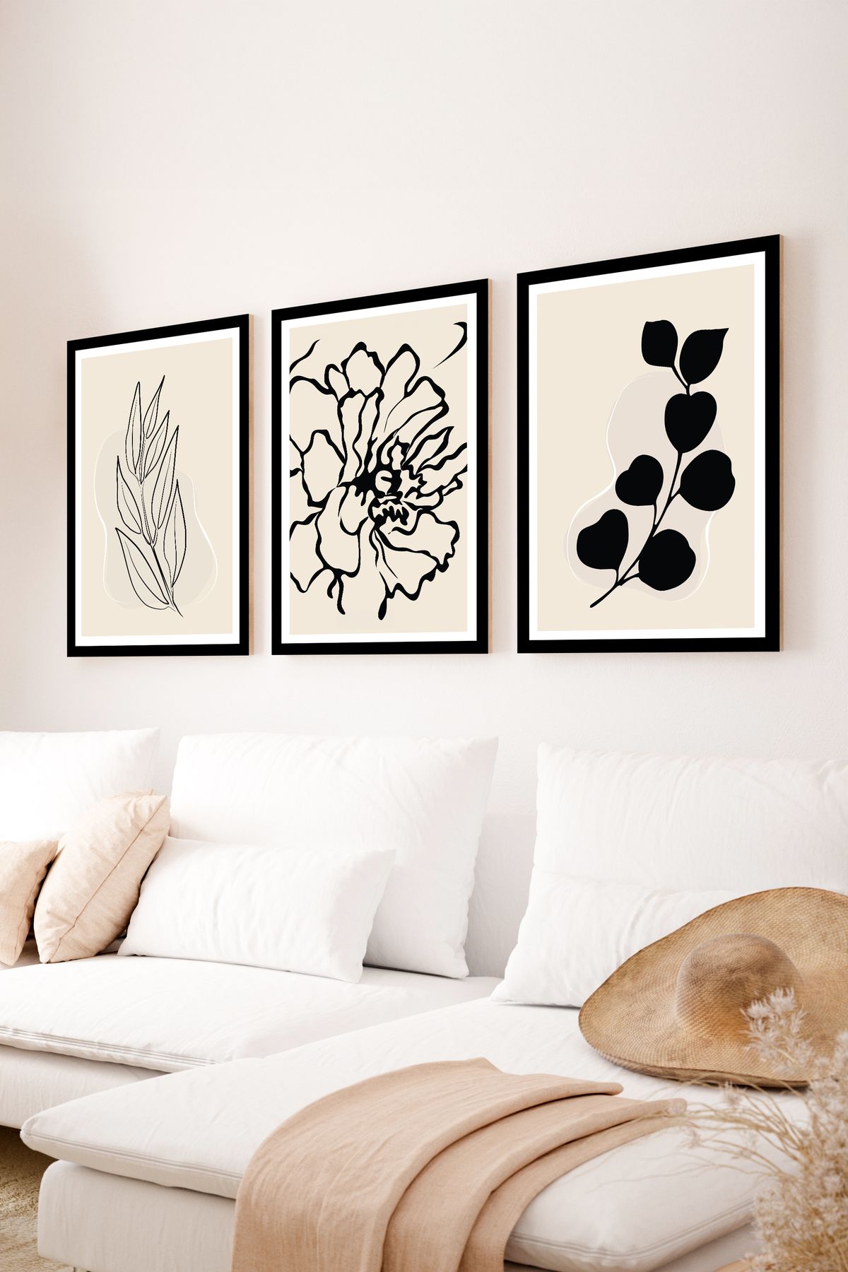 artflow 3 Parça Çerçeve Görünümlü Mdf Tablo Seti