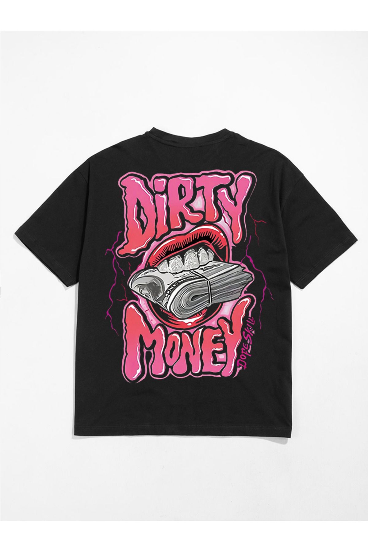 MODA Unisex Oversize Kalıp Dirt Money Baskılı T-Shirt
