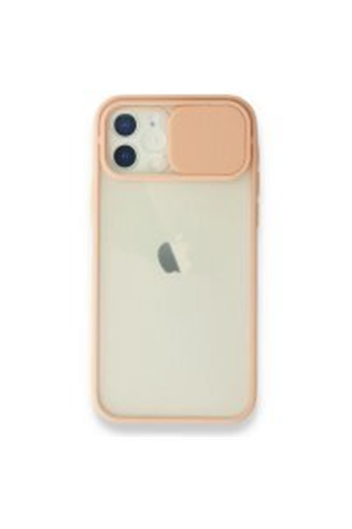 Amorix AMORİX IPHONE 12 KAMERA SÜRGÜLÜ RENKLİ KENARLI SİLİKON KILIF