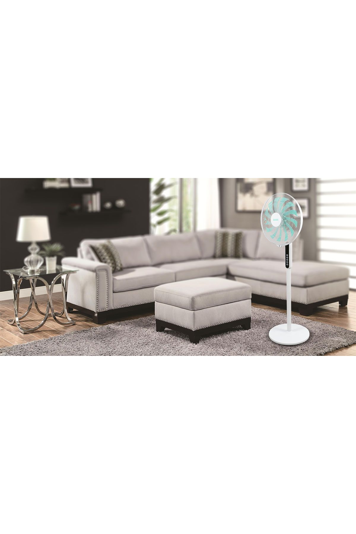 Zass-Fan with adjustable foot and remote control Zass ZFTRA 1609, 55 W, 3 speed,Timer, touch panel LED 9