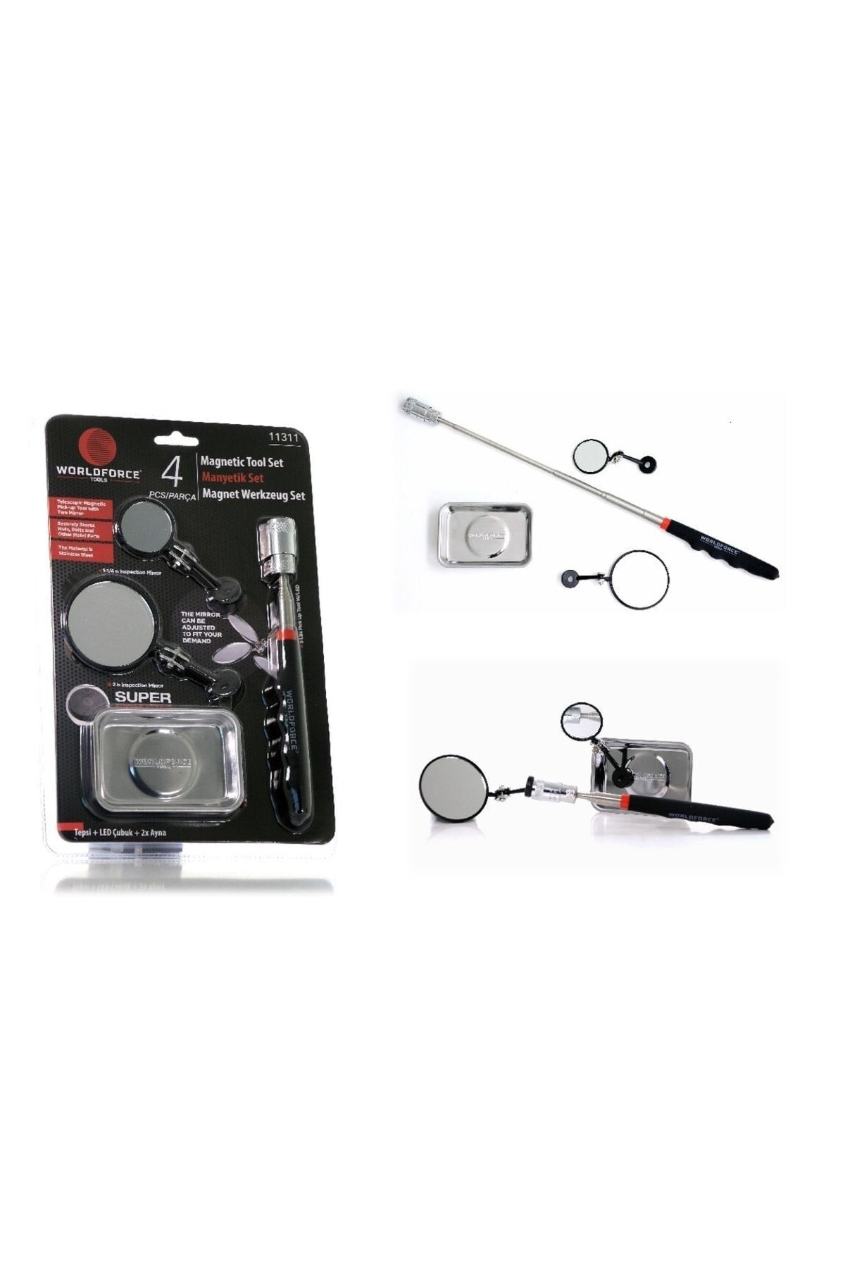 SerenityHaven Manyetik Set 4'lü (Tepsi + LED Çubuk + 2x Ayna) - 11311