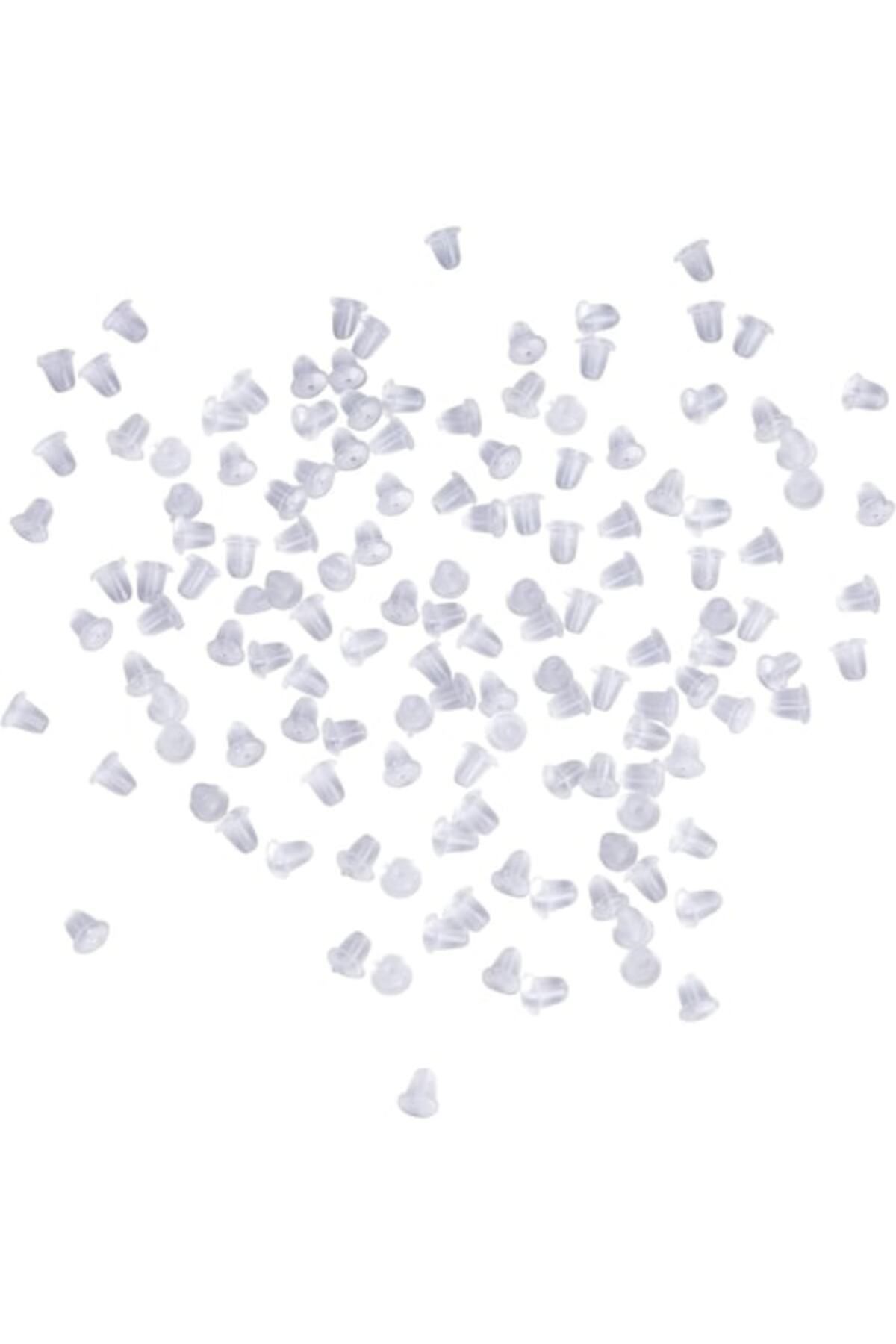 OEM-Set 100 capace de cercei hipoalergenice din silicon, 6x5 mm, transparente 1