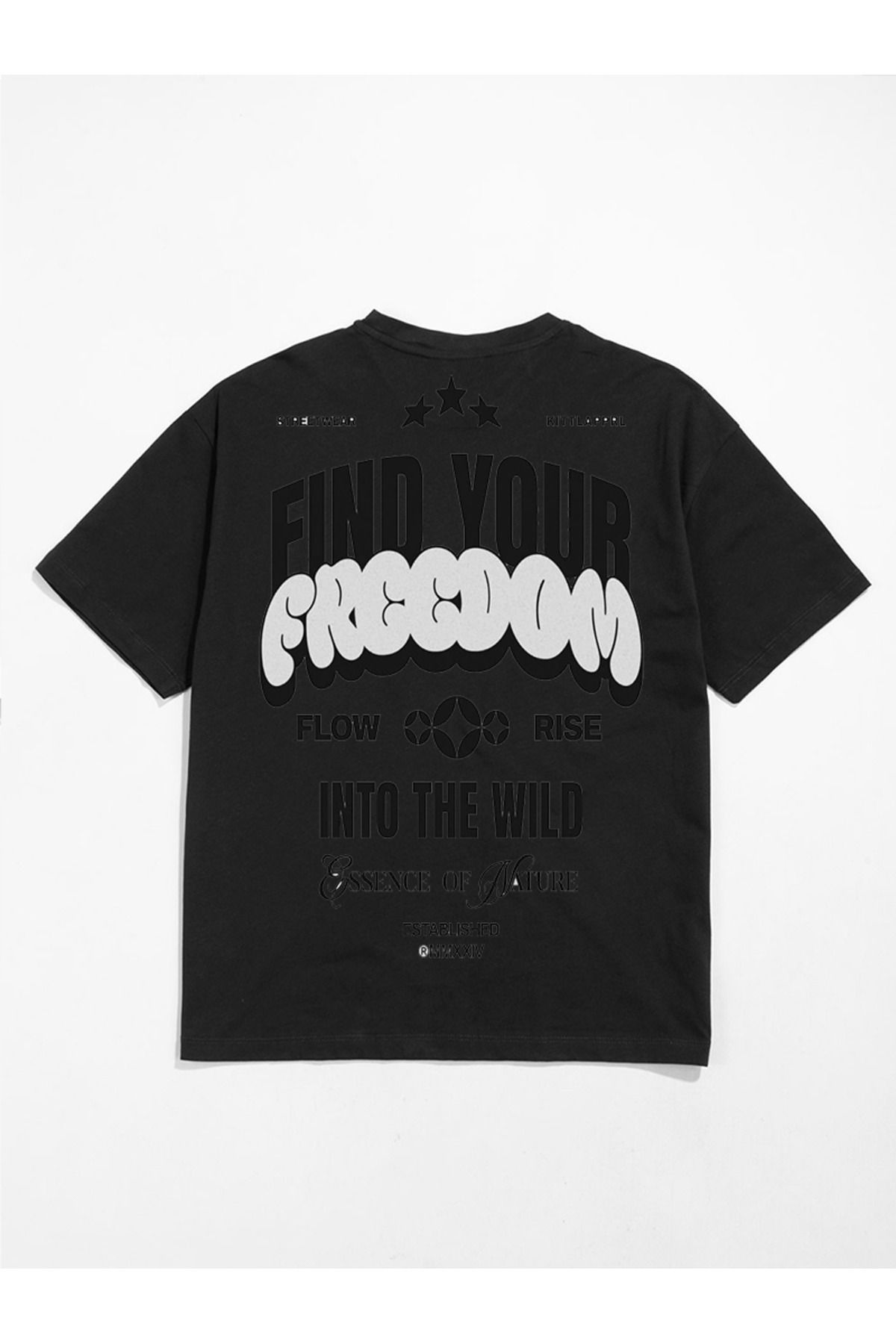MODA Unisex Oversize Kalıp Freedom Baskılı T-Shirt