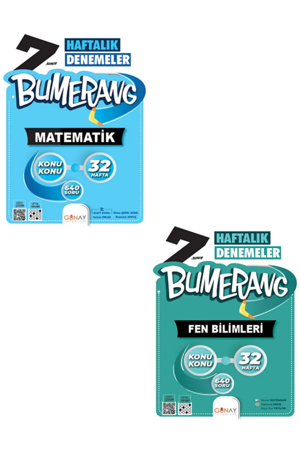 Efsane Yayınları 7.Sınıf Günay Bumerang Matematik + Fen Bilimleri 32 Haftalık Denemeler / Konu Konu / 2 KİTAP
