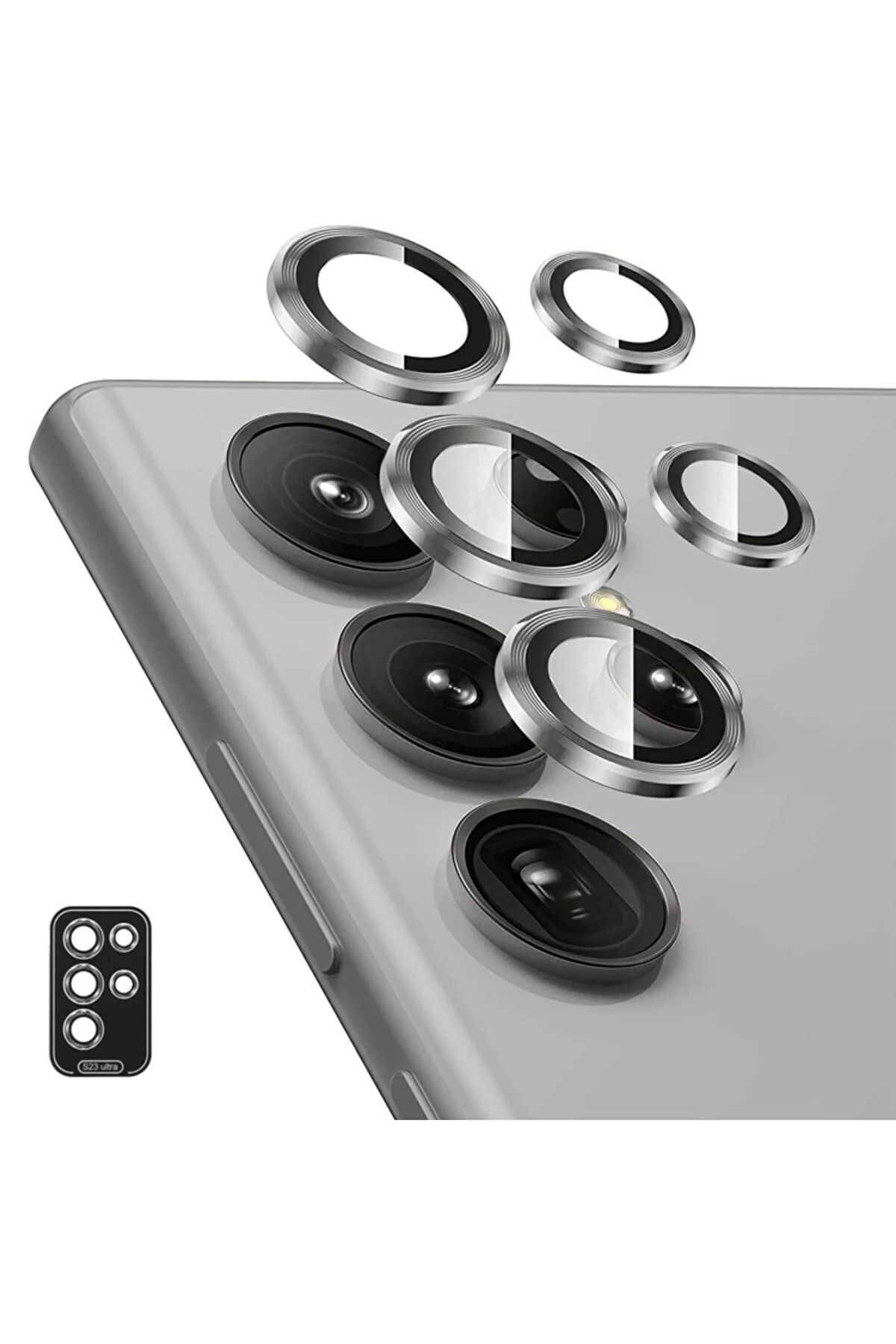 Samsung S24 Ultra-Compatible Sapphire Camera Gray Lens Protector Easy Installation with Attachment Set of 5