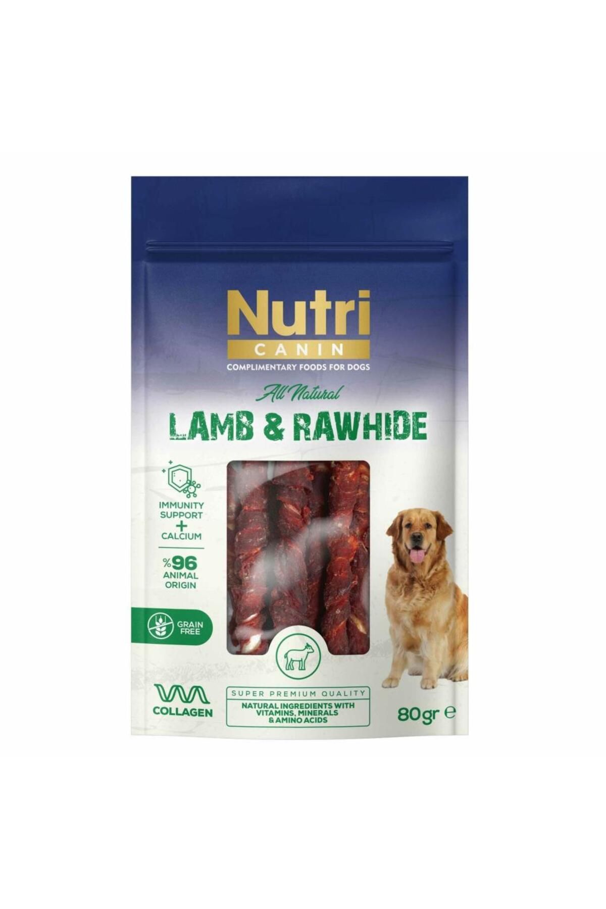 Orqinel Nutri Canin Kuzu Eti Sarılı Köpek Ödülü Kemikleri 80gr