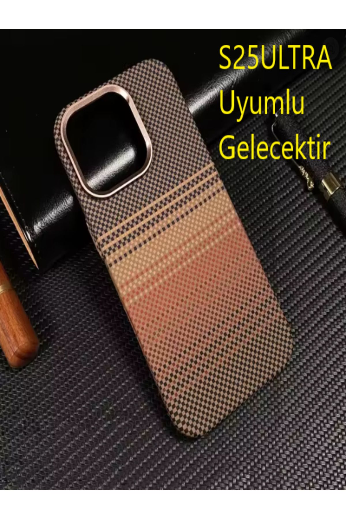 Kılıforyum Samsung Galaxy S25Ultra Karbon Kılıf Kamera Koruma Metal Çerçeveli Mıknatıslı Magsafe Destekli