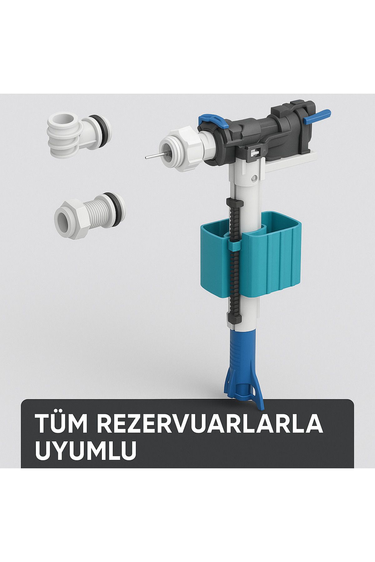 DESIPHON Tüm Rezervuarlarla Uyumlu 1/2” ve 3/8” Girişli Sessiz Dolum Şamandırası Seti – Evrensel Uyumlu