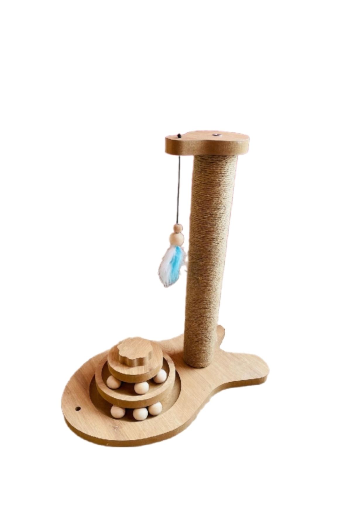pethomealpi Kedi tırmalama ve ahşap toplu kedi oyuncağı