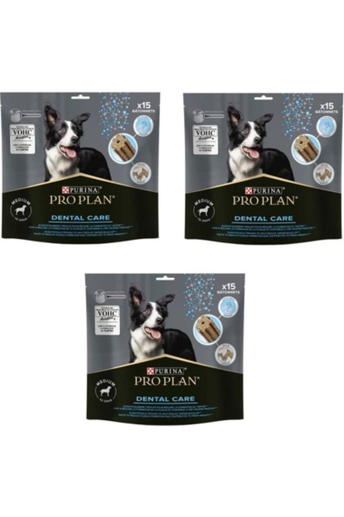 Pro Plan Proplan Dental Care Orta Irk Köpek Ödülü 15 Li 345 Gr. x 3 Paket