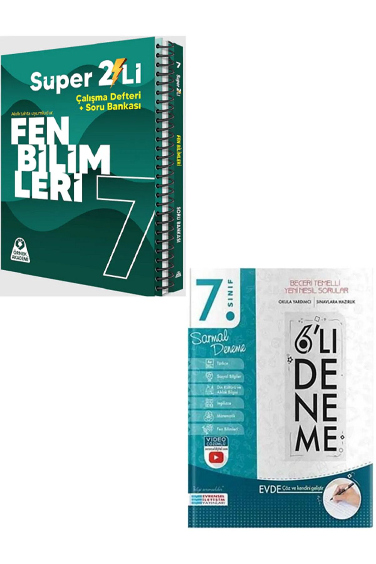 Evrensel İletişim Yayınları 7.Sınıf Örnek Akademi Fen Bilimleri Süper 2'Li + 7.Sınıf Evrensel 6'Lı Sıralı Deneme / 3 KİTAP