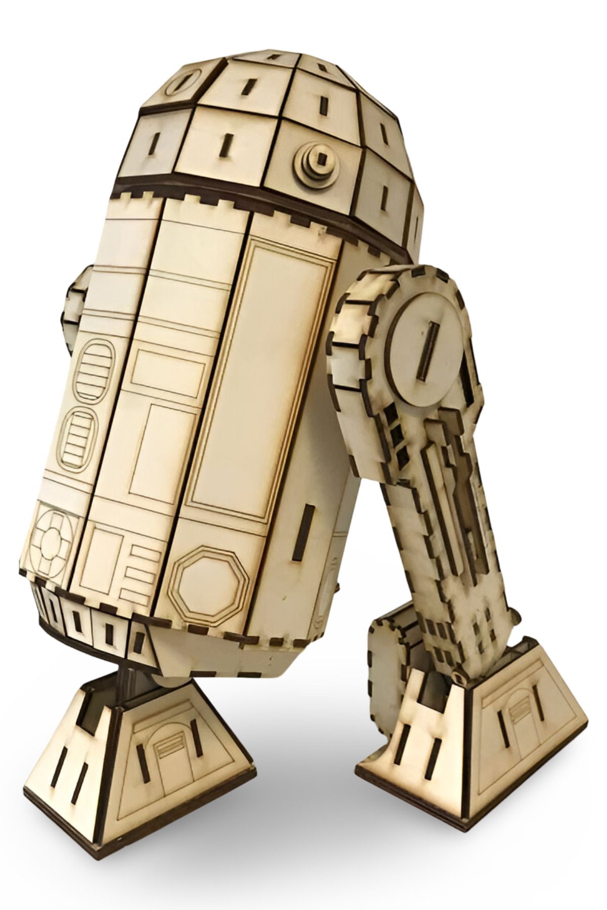 ALGWOOD-Star Wars Themed Wooden R2D2 Puzzle - Hobby and Decorative Puzzle - 3D Robot Model 4