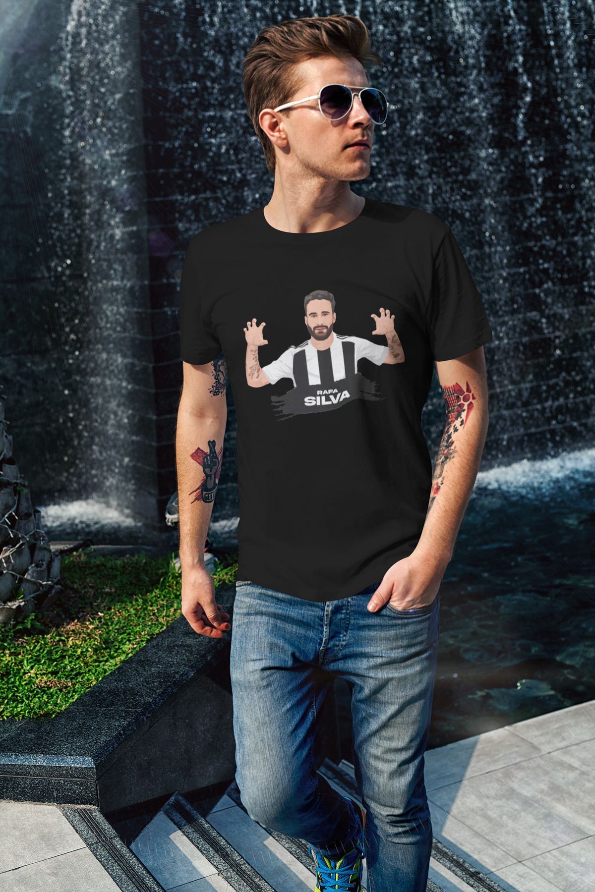 Biy Store Rafa Silva kartal sevinci fotoğraf forma baskılı unisex kadın erkek kısa kollu tişört t-shirt