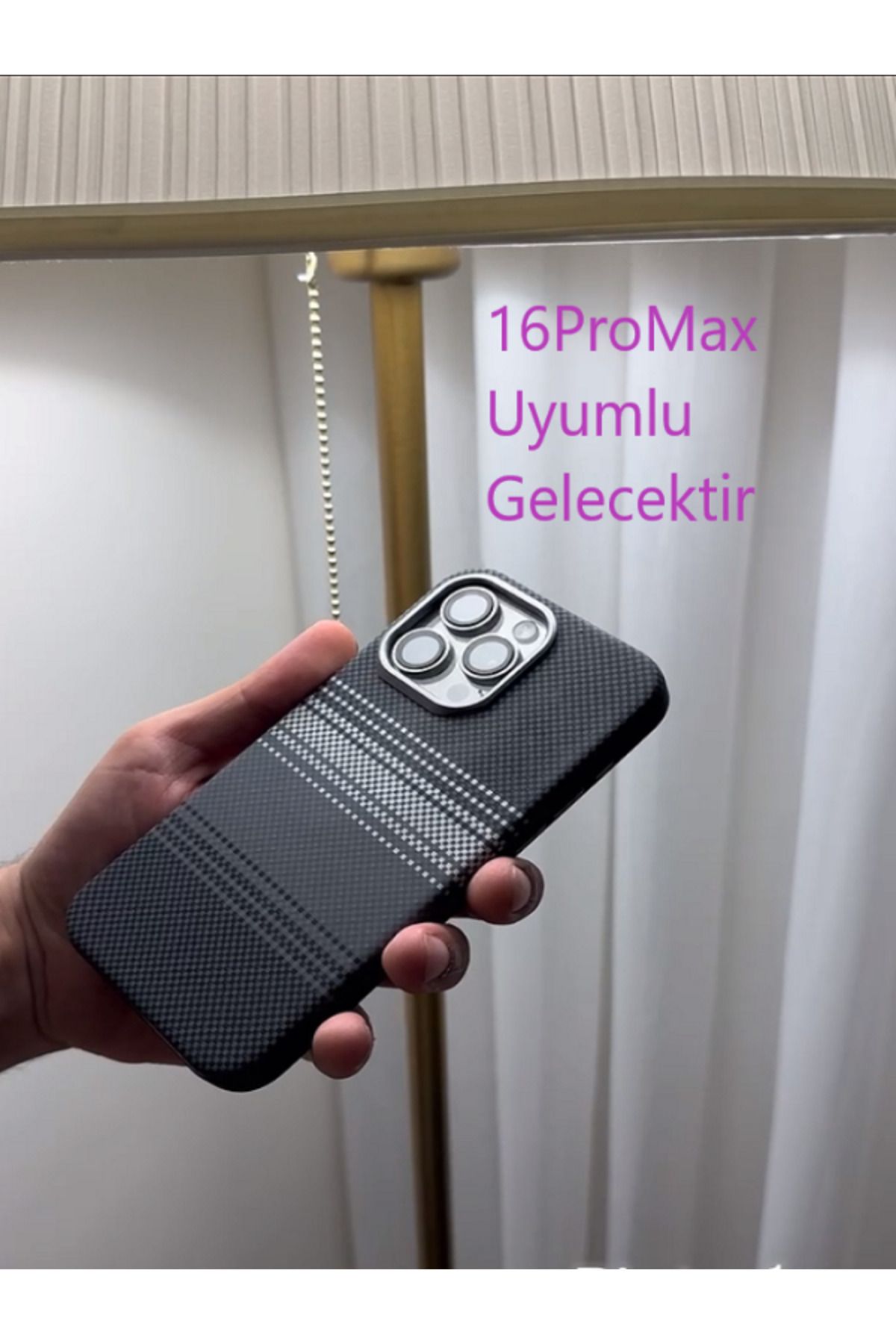 Kılıforyum iPhone 16ProMax Karbon Kılıf Kamera Koruma Metal Çerçeveli Mıknatıslı Magsafe Destekli