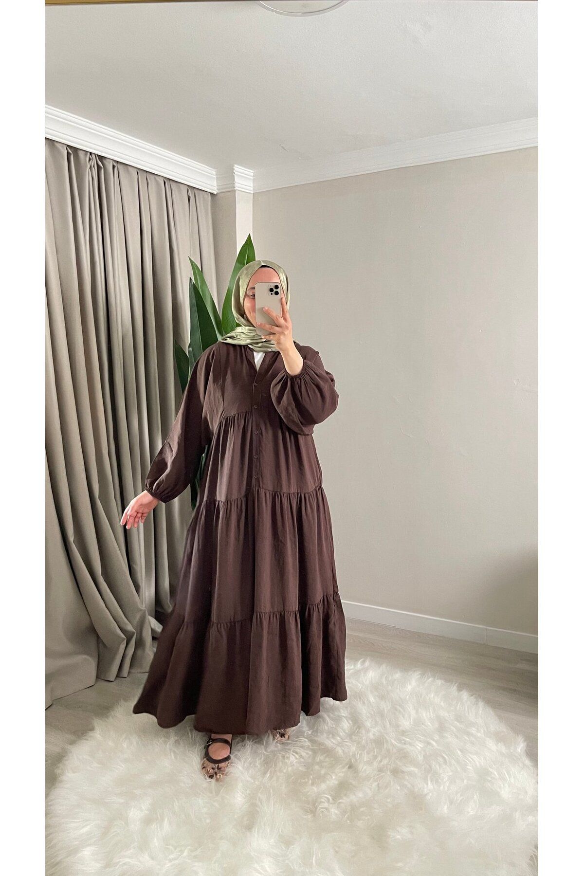DEMET Yasemin Çiçekli - Modal Kumaş - Desenli Uzun Yazlık Elbise
