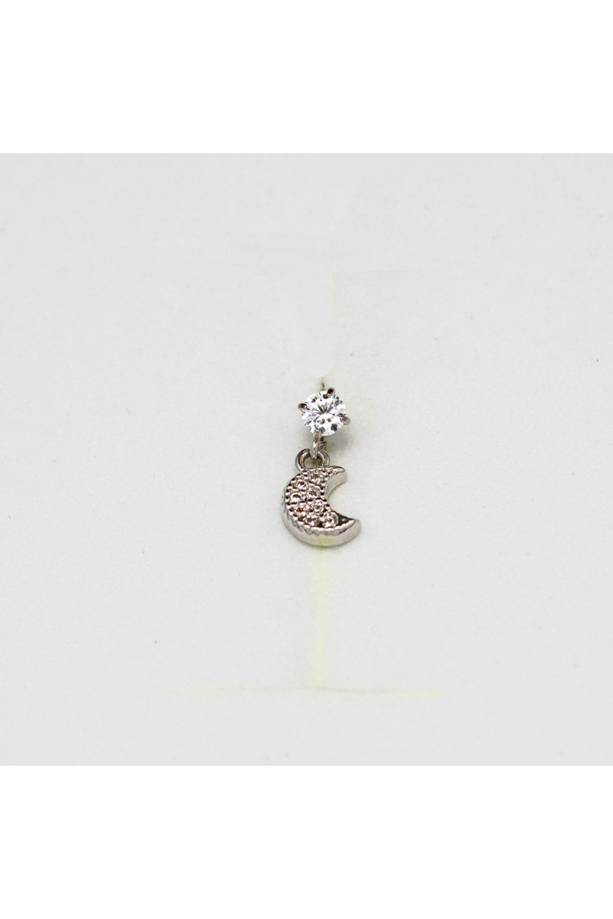 Piercing by Sever SALLANTILI AY ÇELİK PIERCING… GÜMÜŞ/SILVER RENKLİ ve ŞEFFAF TAŞLI (TARGUS HELIX CONCH FLAT)