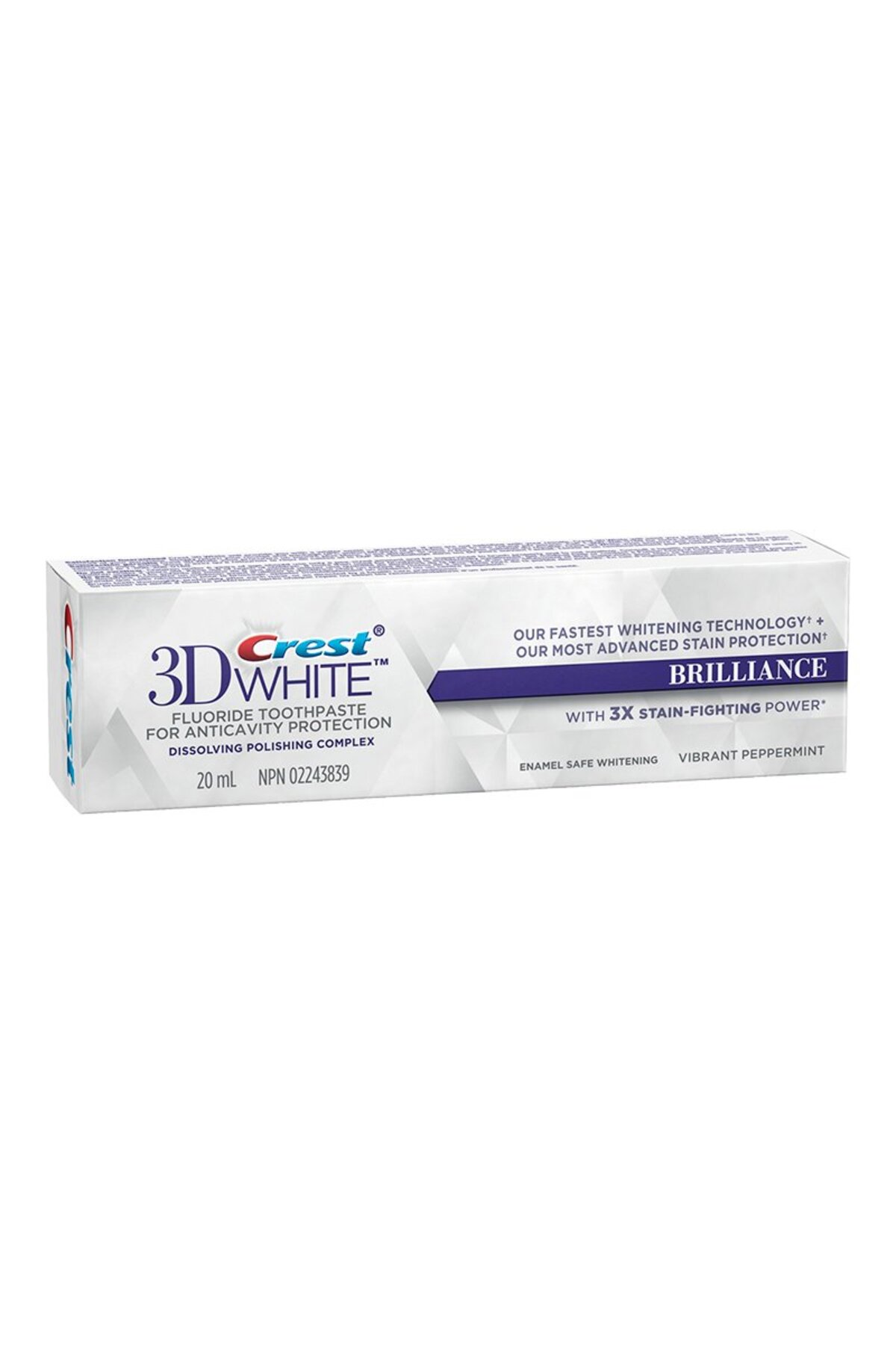 Crest Zubná pasta Crest 3D White, Brilliance, intenzívny bieliaci účinok, 20 ml