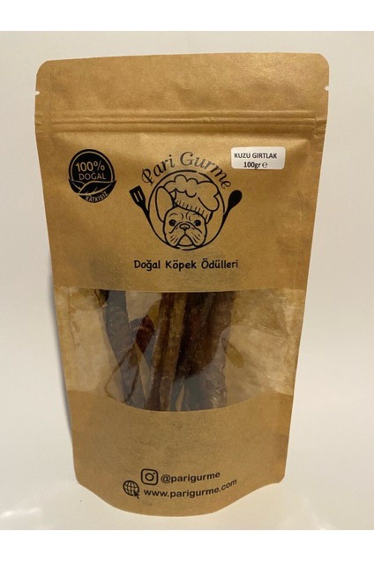 Pari Gurme Kuzu Gırtlak Köpek Ödülü %100 Doğal Naturel 100GR Barf Kurutulmuş